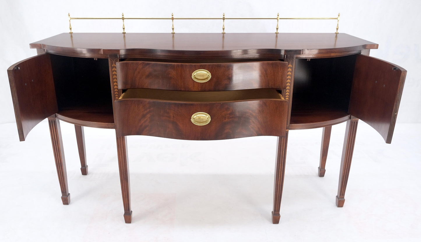 EstablishedLines MINT Brass Gallery Crotch Mahogany Serpentine Front Federal Sideboard Thomasvill