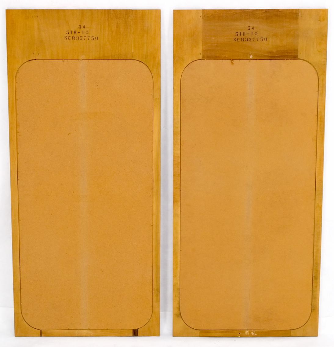 EstablishedLines Style of Milo Baughman Burl Wood Bookmatched Mid-Century Modern Wall Mirror Pair