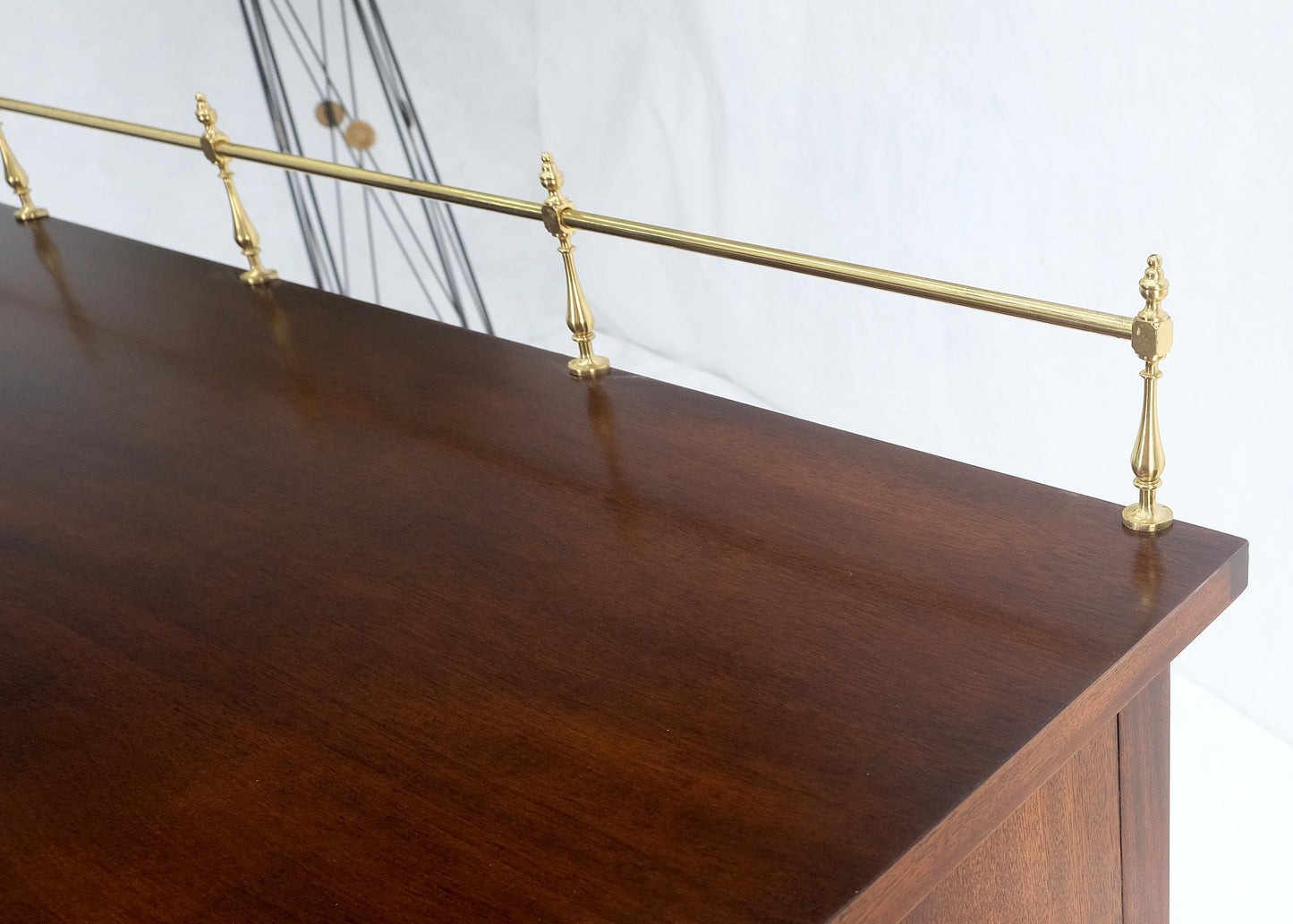 EstablishedLines MINT Brass Gallery Crotch Mahogany Serpentine Front Federal Sideboard Thomasvill