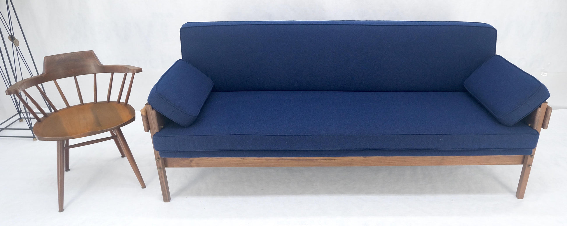 EstablishedLines Danish MSM Solid Oiled Walnut Frame New Upholstery Vintage Daybed Sofa Settee