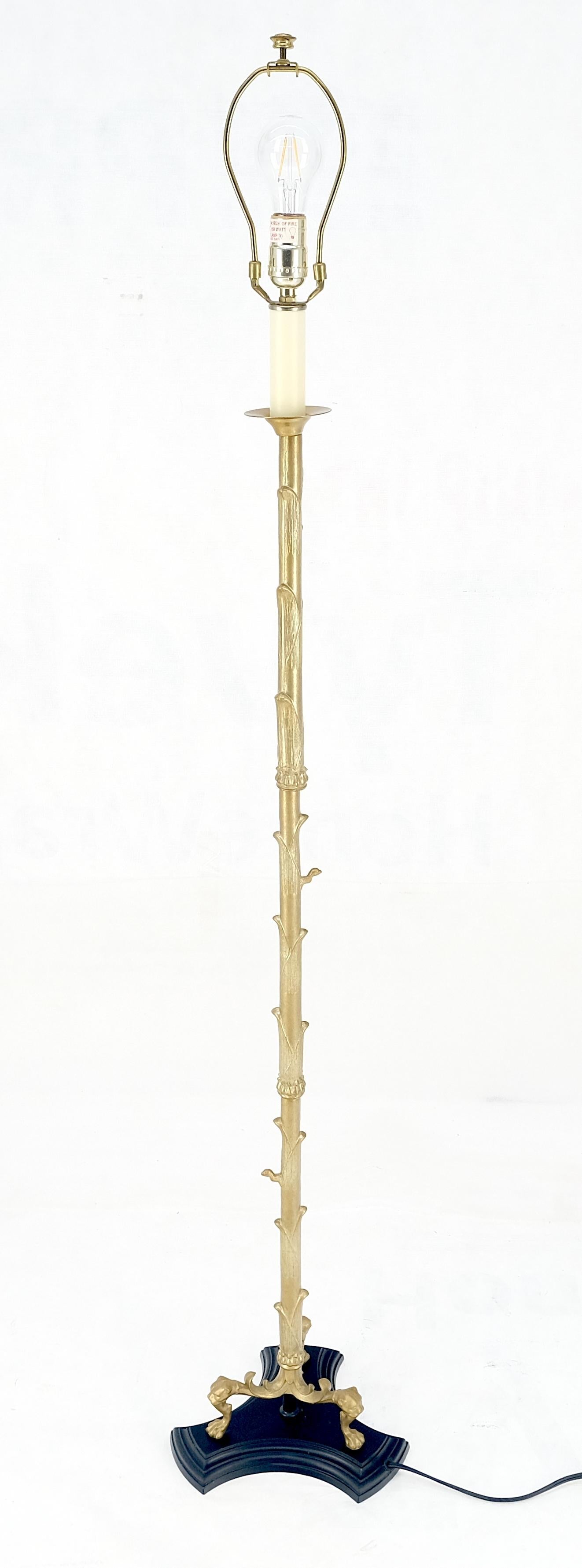 EstablishedLines Solid Brass Bronze Faux Twig Tripod Claw Feet Base Floor Lamp Super Fine Quality