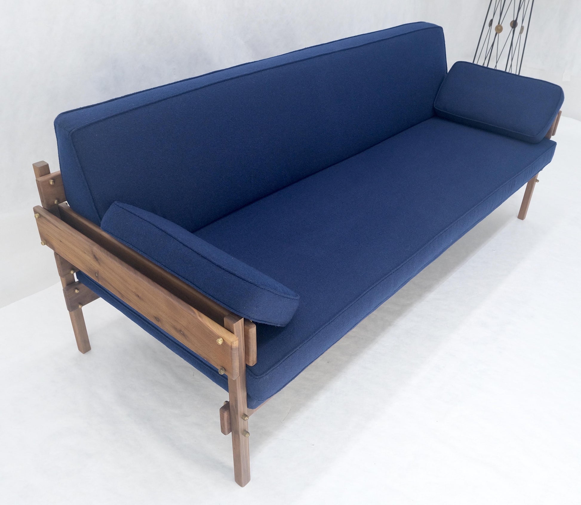 EstablishedLines Danish MSM Solid Oiled Walnut Frame New Upholstery Vintage Daybed Sofa Settee