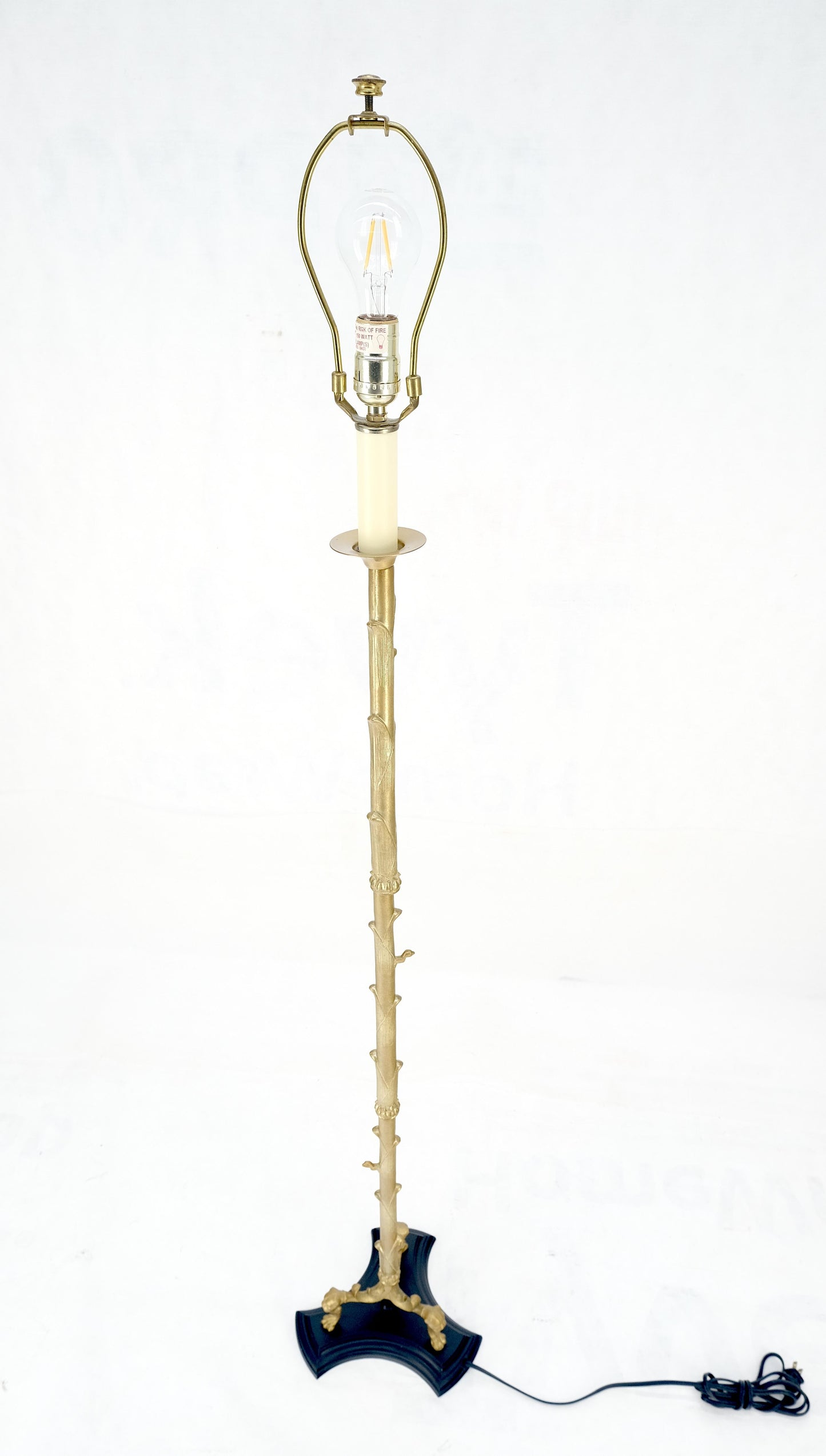 EstablishedLines Solid Brass Bronze Faux Twig Tripod Claw Feet Base Floor Lamp Super Fine Quality