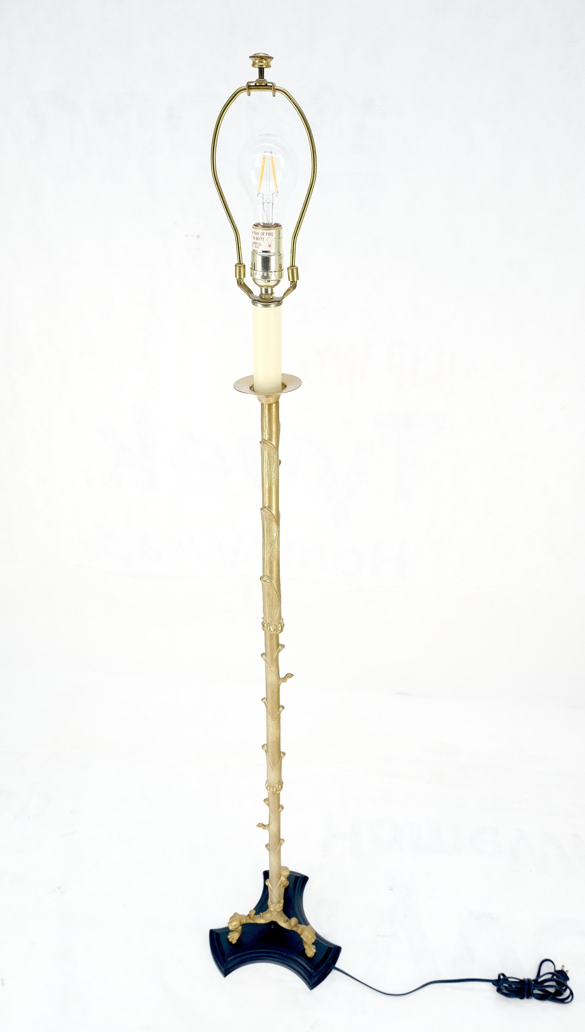 EstablishedLines Solid Brass Bronze Faux Twig Tripod Claw Feet Base Floor Lamp Super Fine Quality