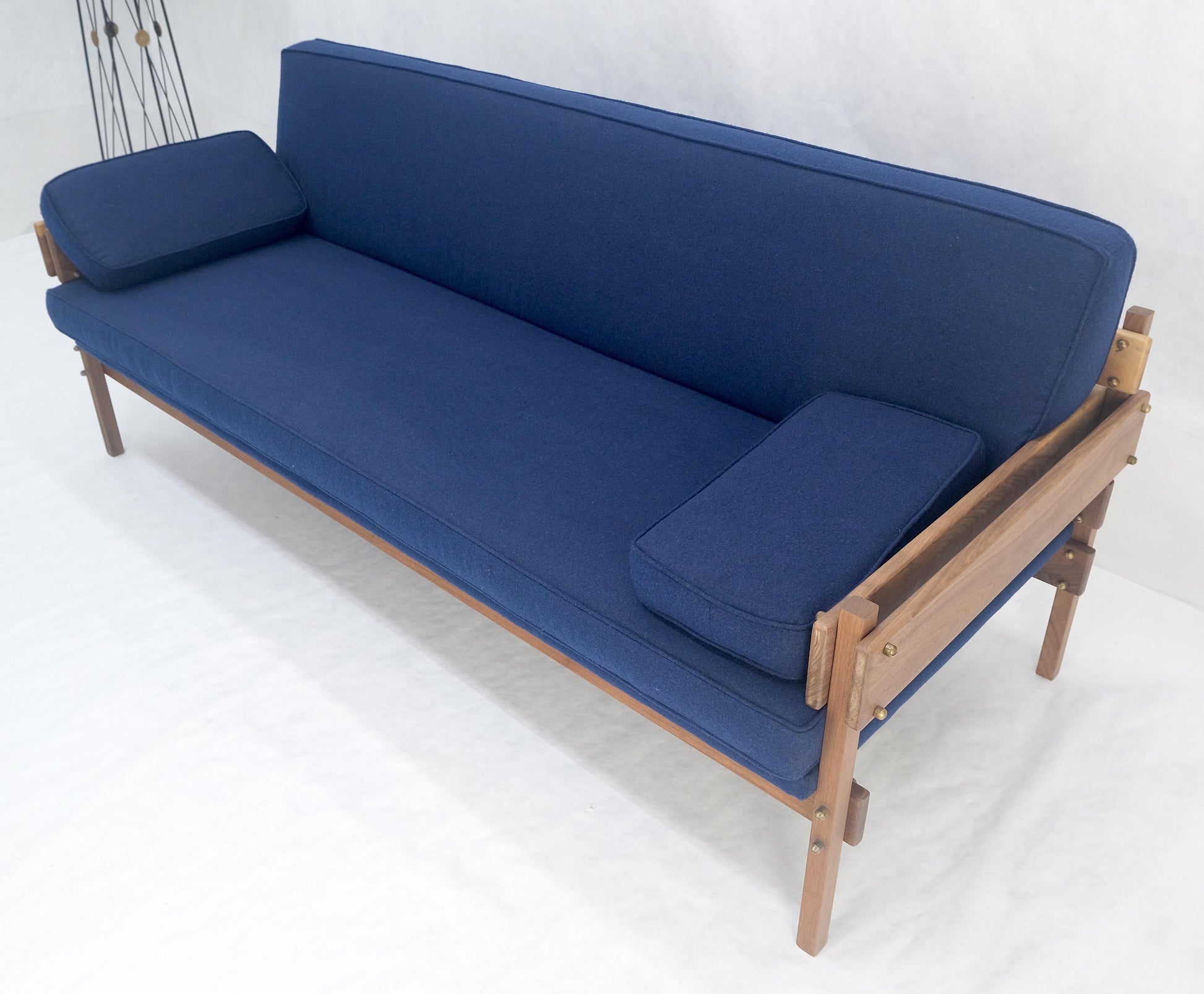 EstablishedLines Danish MSM Solid Oiled Walnut Frame New Upholstery Vintage Daybed Sofa Settee