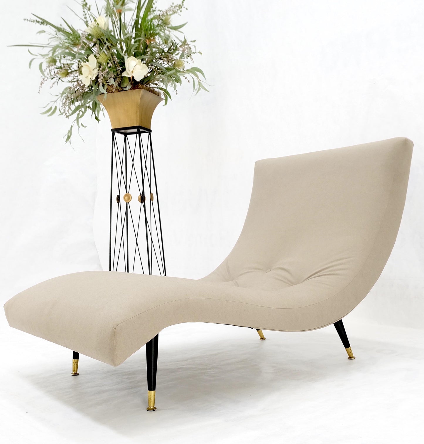 EstablishedLines Vintage Adrian Pearsall Wave Chaise Lounge New Ultra Suede Alcantara Upholstery