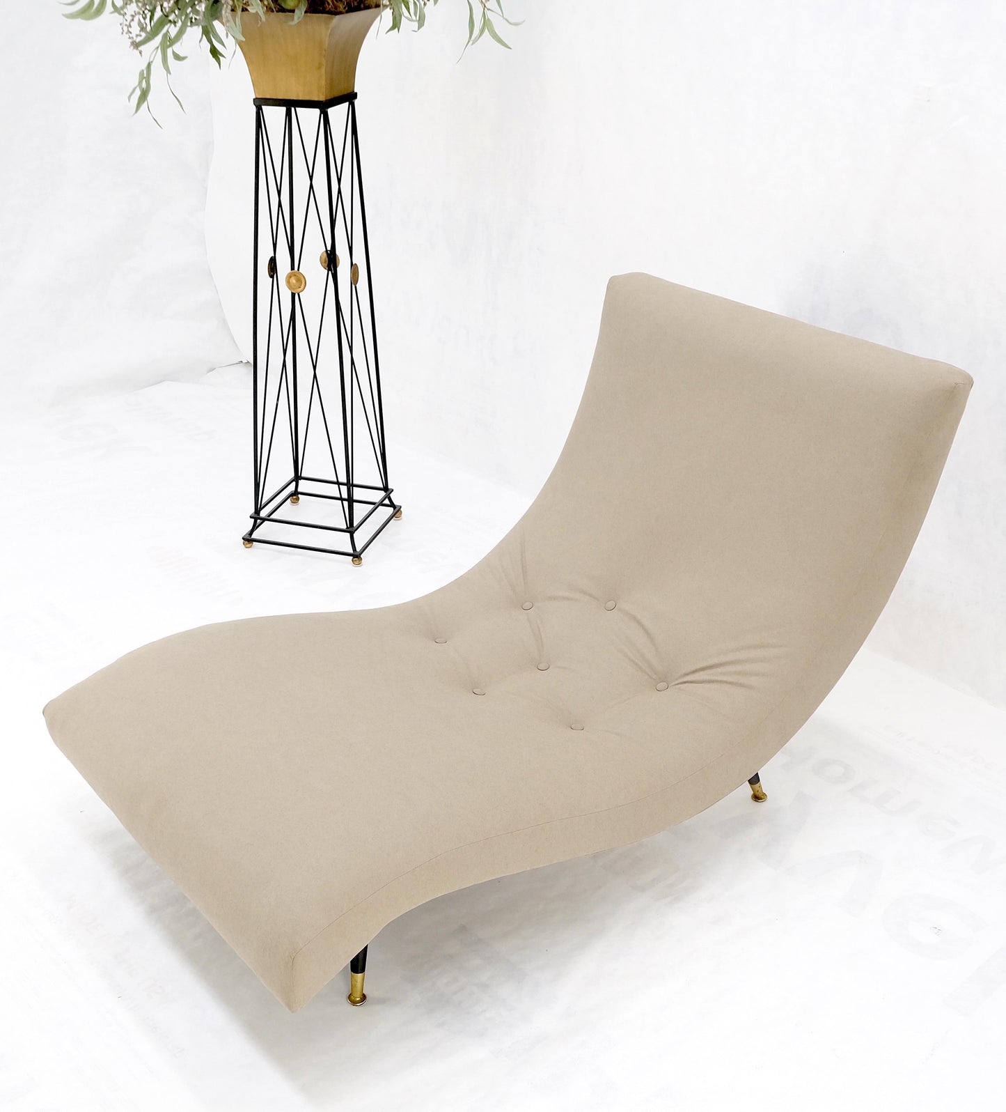 Vintage Adrian Pearsall Wave Chaise Lounge New Ultra Suede Alcantara Upholstery