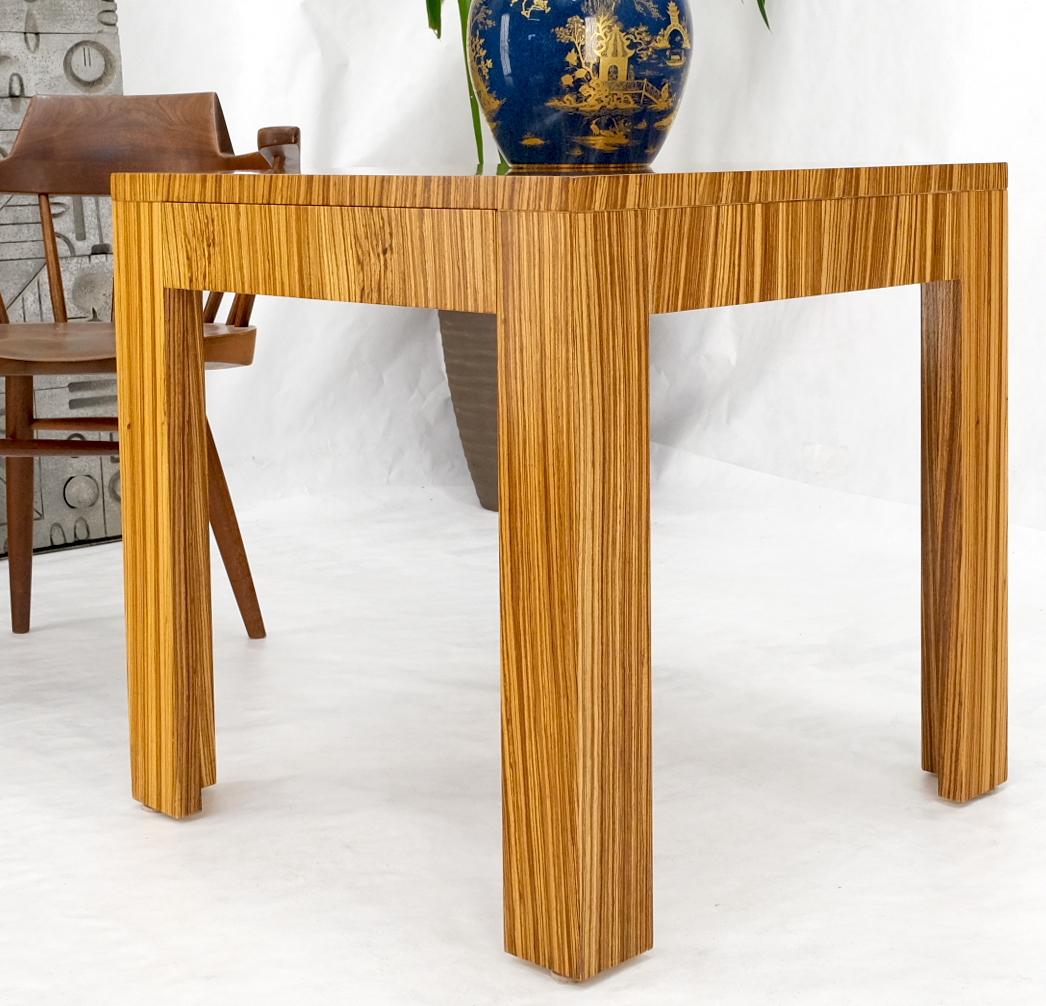 EstablishedLines Square Parsons Style Sunburst Inlay Zebra Wood Occasional End Side Lamp Table