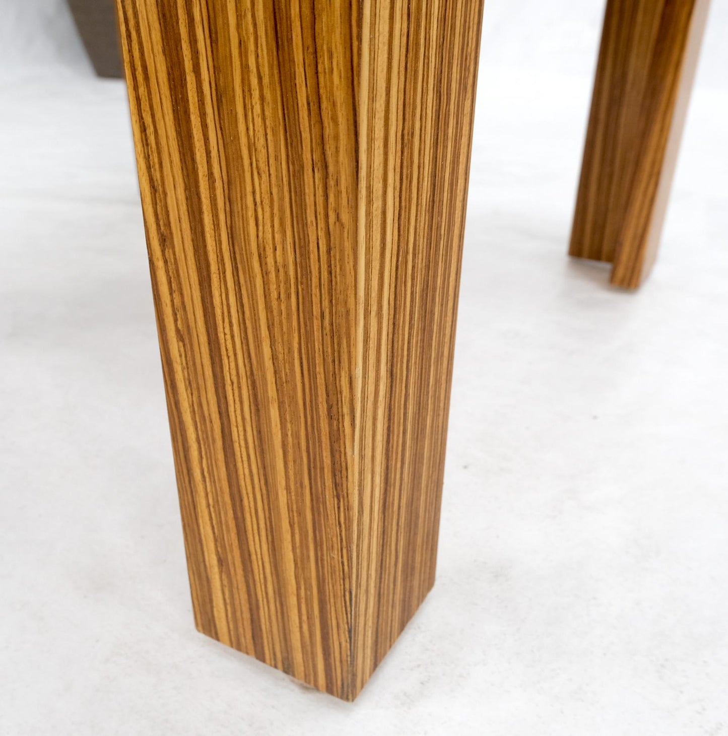 EstablishedLines Square Parsons Style Sunburst Inlay Zebra Wood Occasional End Side Lamp Table