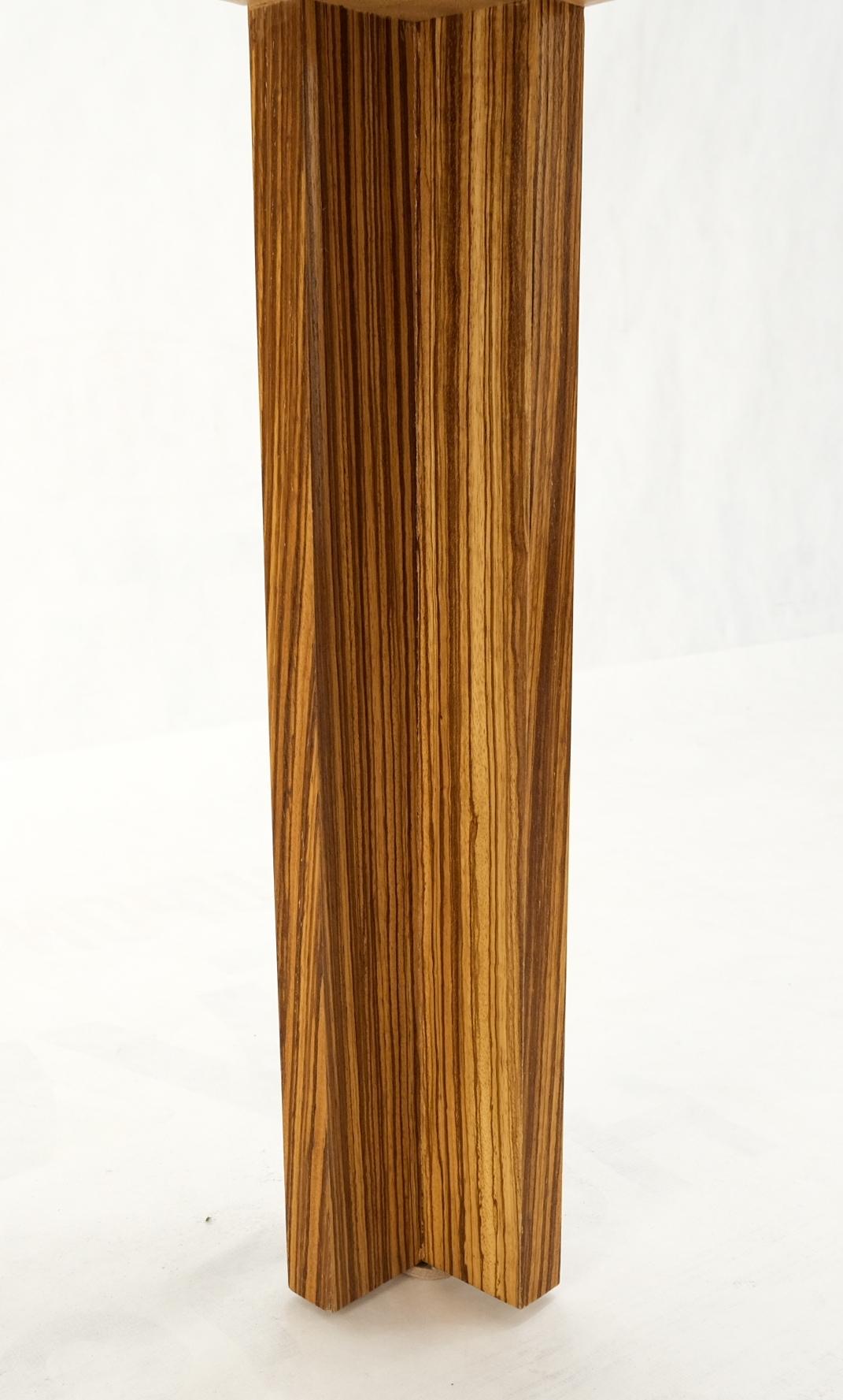 EstablishedLines Square Parsons Style Sunburst Inlay Zebra Wood Occasional End Side Lamp Table