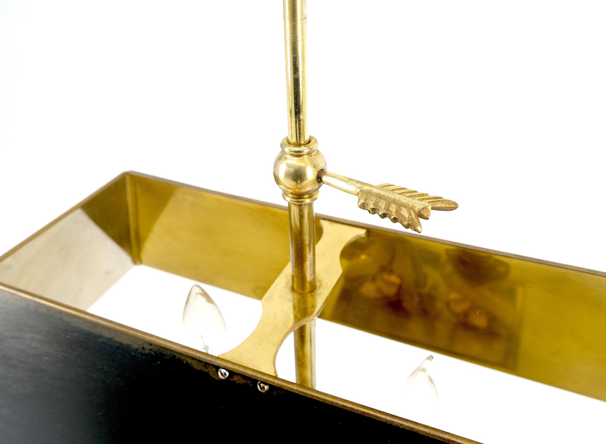 EstablishedLines Adjustable Shade Swans Lire Looking Base Heavy Solid Brass Base Table Lamp MINT!