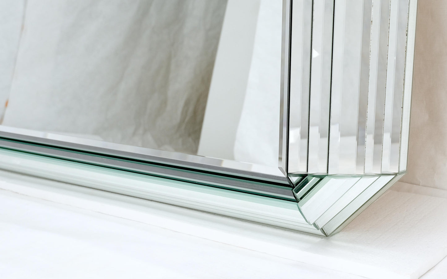 EstablishedLines Large 3D 6" Deep Mirror Frame 48x54 Wide Rectangle Square Wall Mirror MINT