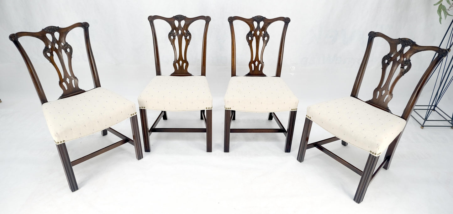 EstablishedLines Set of 6 c1940s Mahogany Fine Carved Chippendale Style Chairs Clean!