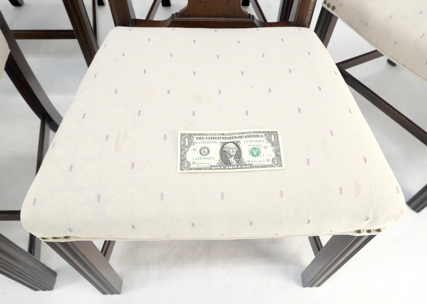 EstablishedLines Set of 6 c1940s Mahogany Fine Carved Chippendale Style Chairs Clean!