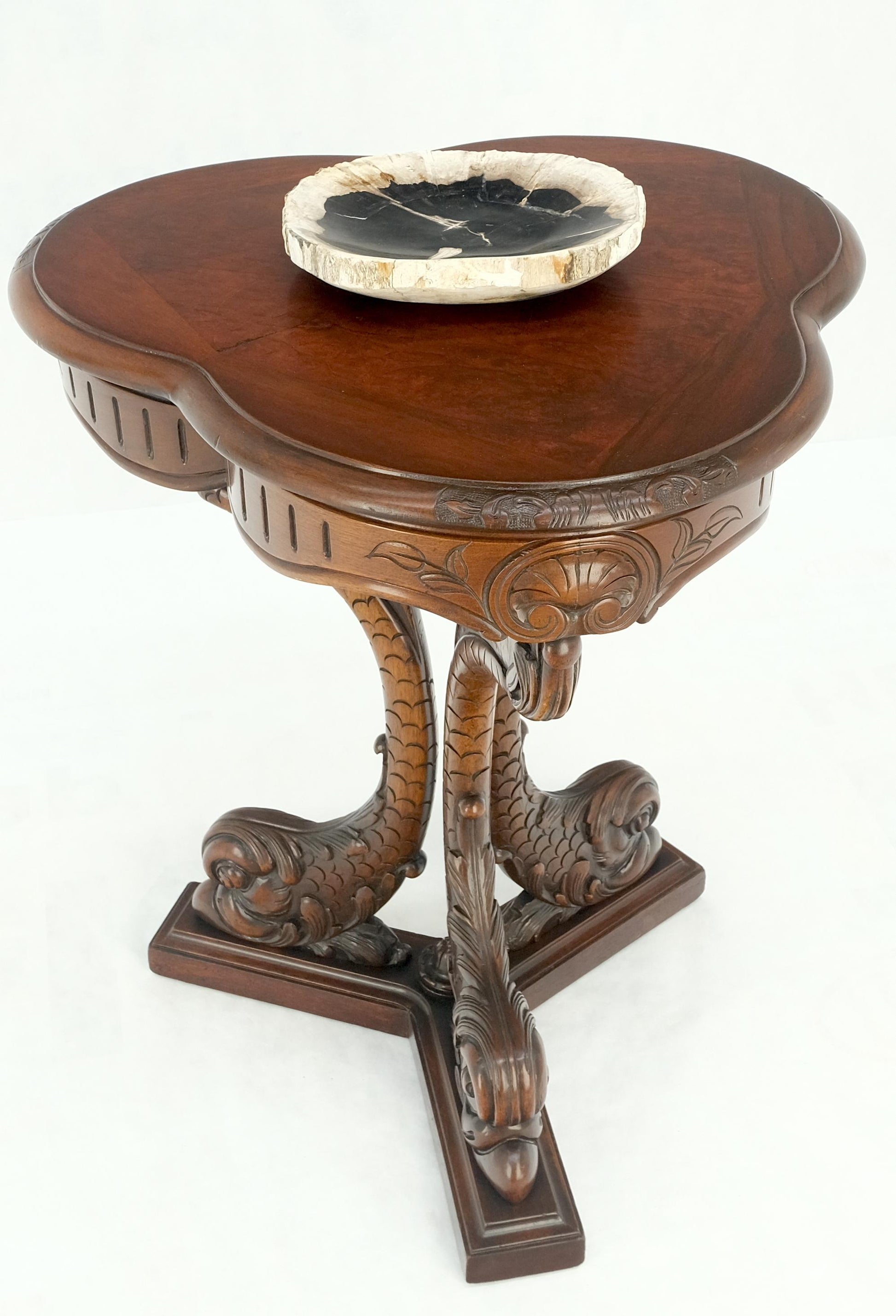 EstablishedLines Petrified Wood Round Black & Beige Bowl Dish Large Plate