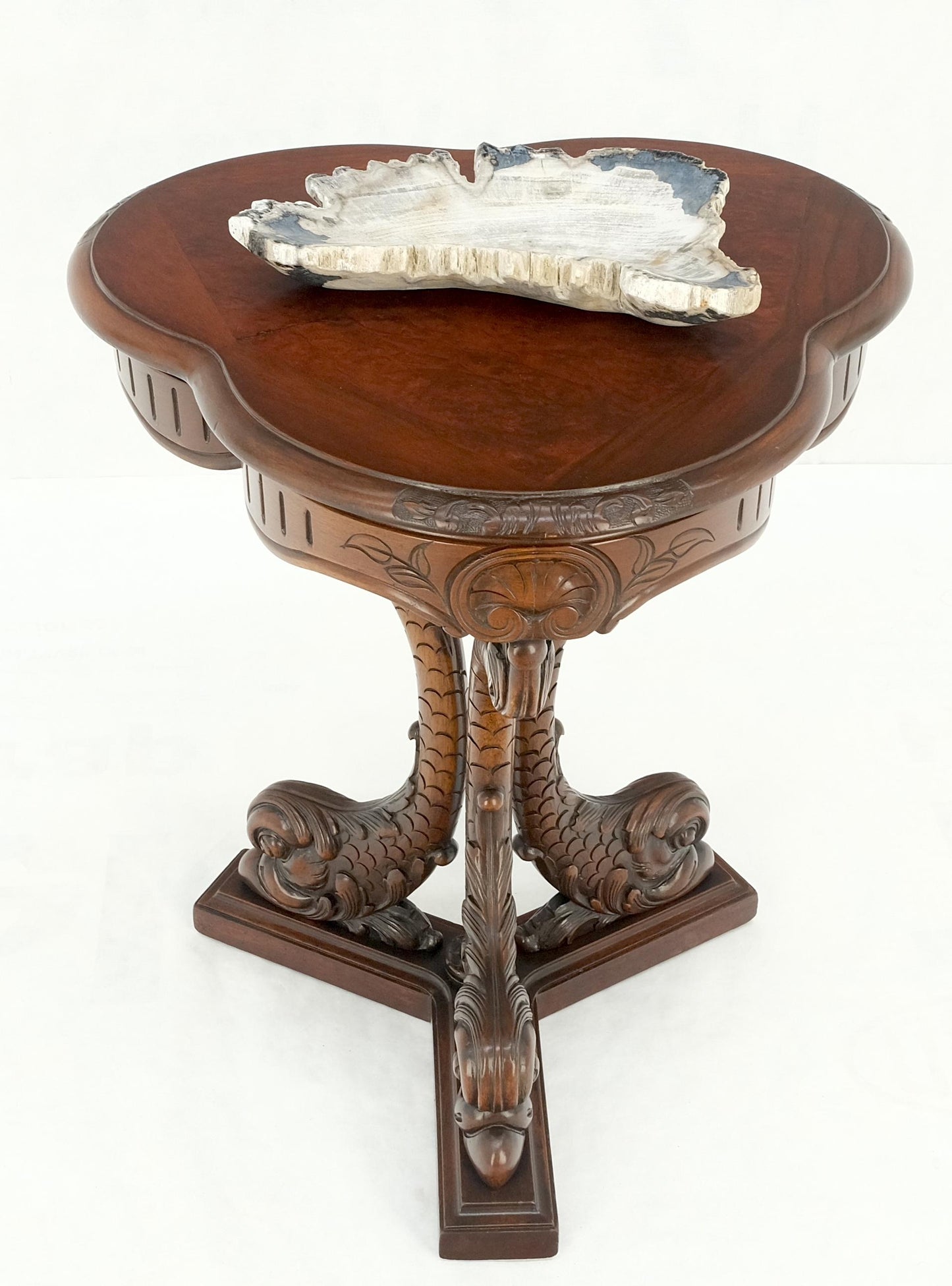 EstablishedLines Petrified Wood Antarctica Shape Solid Black & Tanl Bowl Dish Large Plate Ashtray