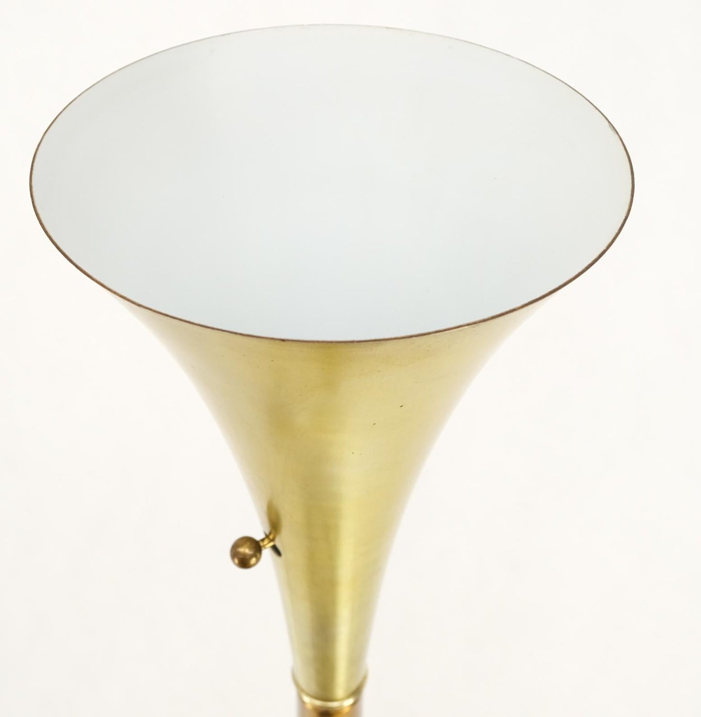 EstablishedLines Pair of Mid Century Modern Brass Trumpet Shape Floor Lamps Torcheres