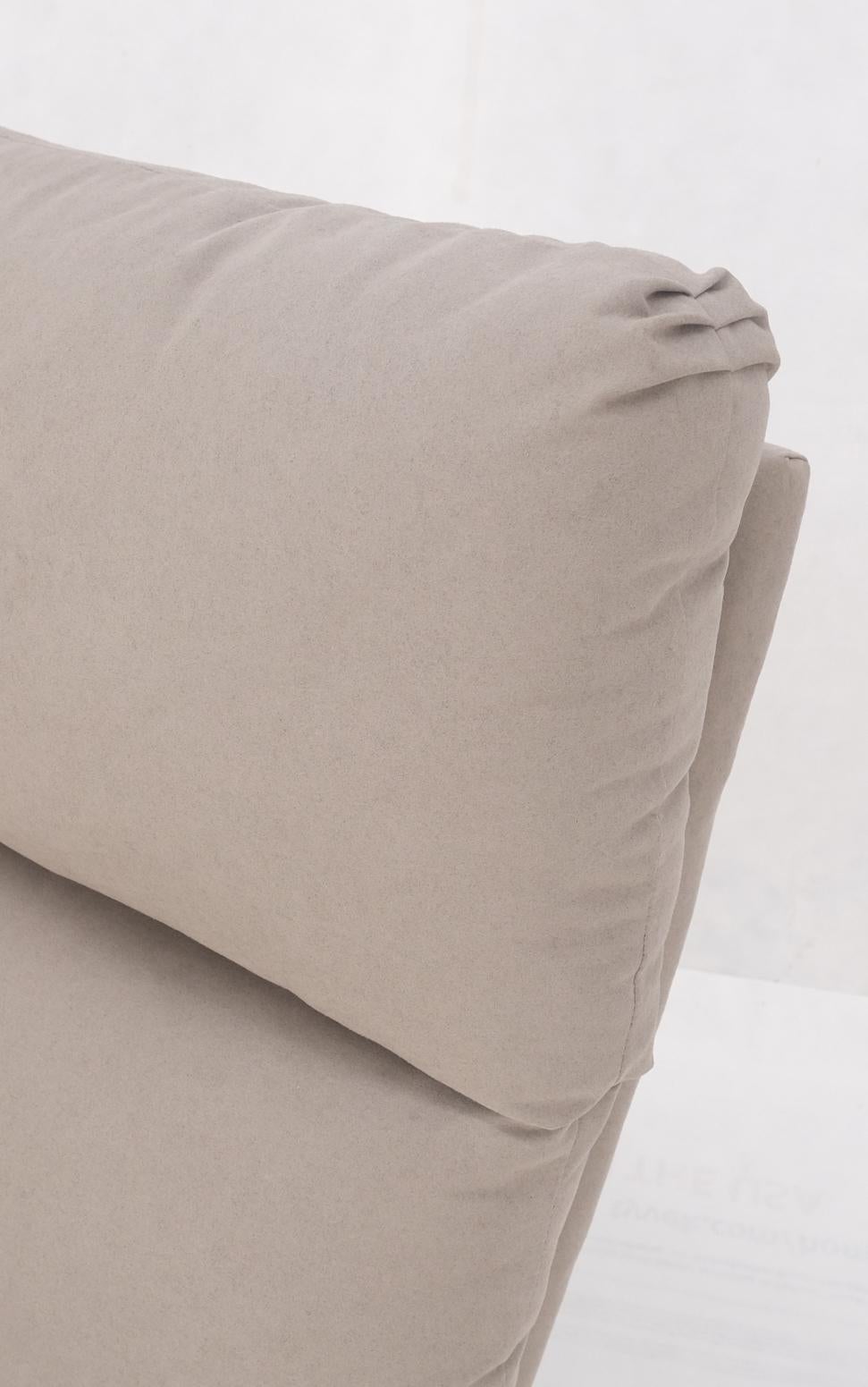 EstablishedLines Pair New Light Coffee to Grey Alcantera Upholstery Scoop Lounge Chairs SHARP!
