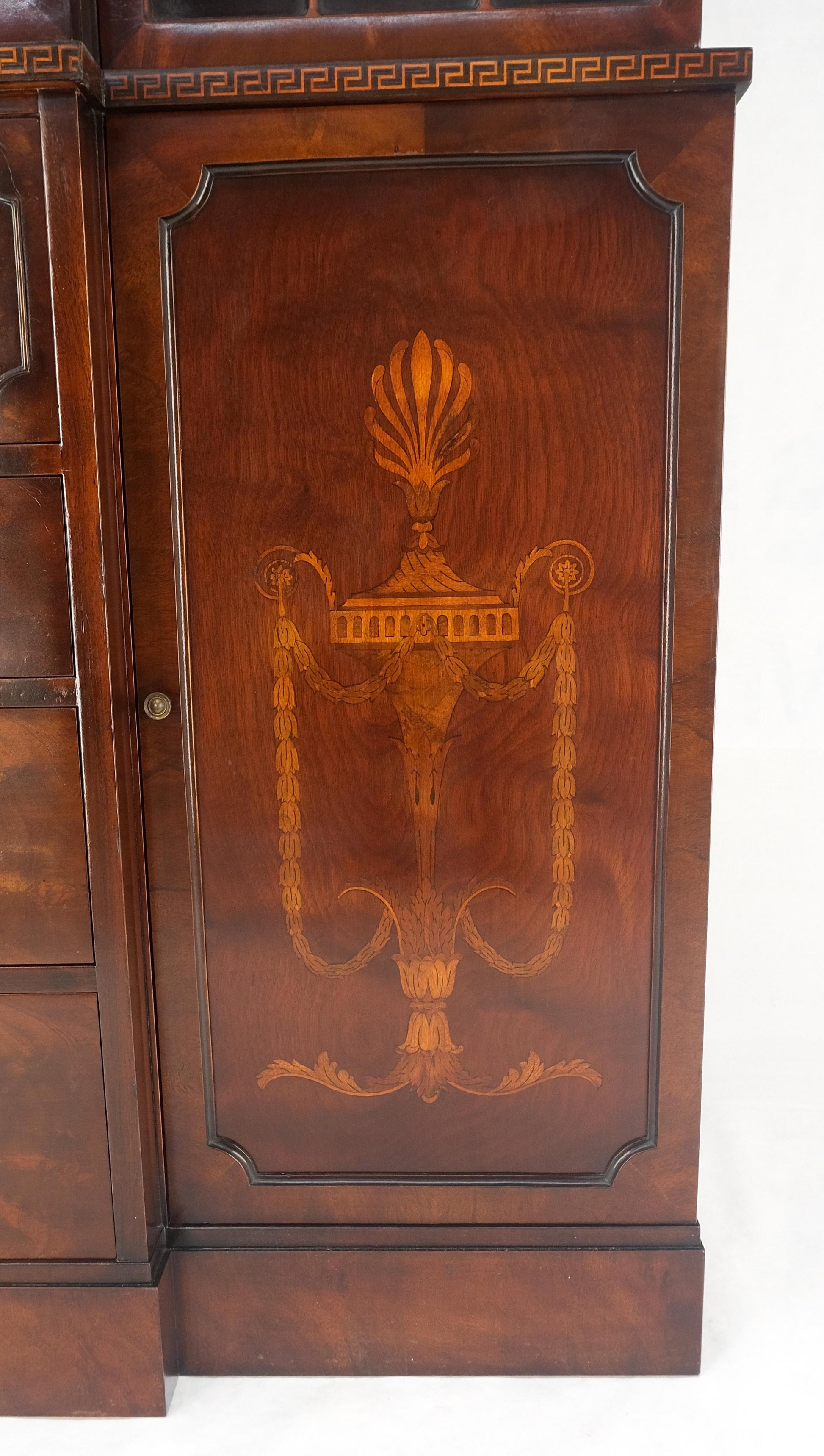 EstablishedLines Very Fine Custom c1940s Bubble Glass Drop Front Butlers Desk Break Front MINT