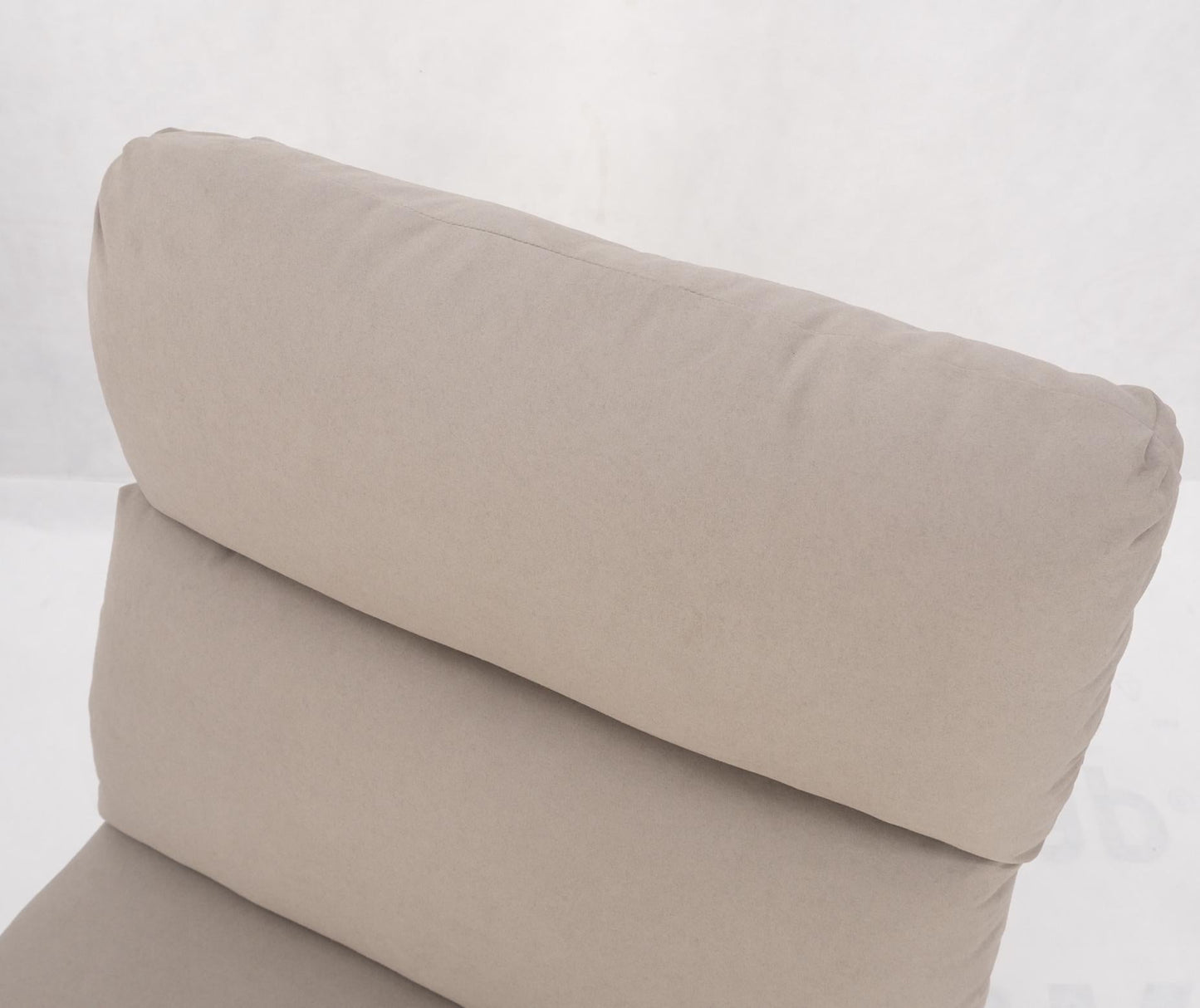 EstablishedLines Pair New Light Coffee to Grey Alcantera Upholstery Scoop Lounge Chairs SHARP!