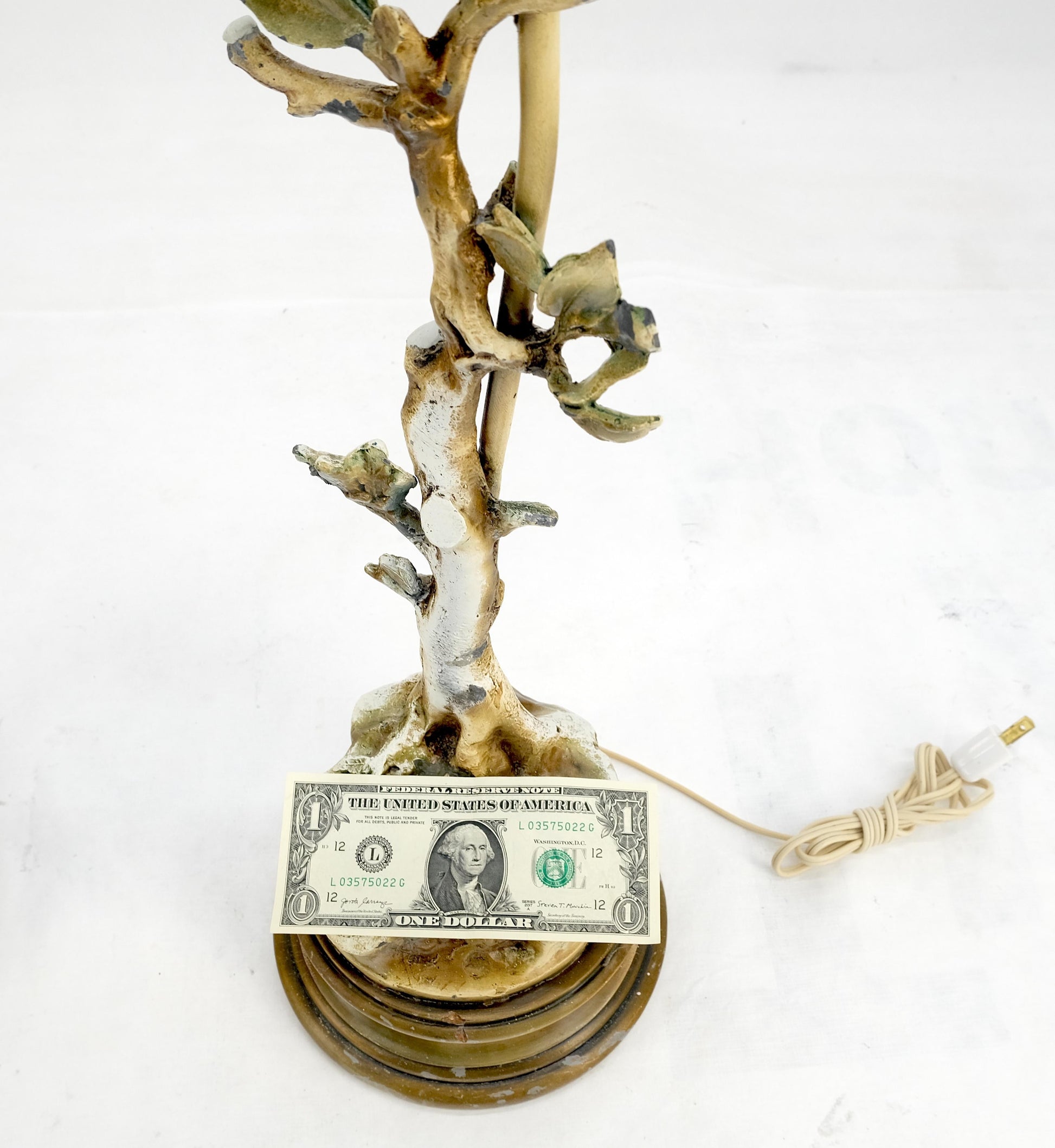 EstablishedLines Pair of Faux Twig Style Bases Decorative Table Lamps C1940s