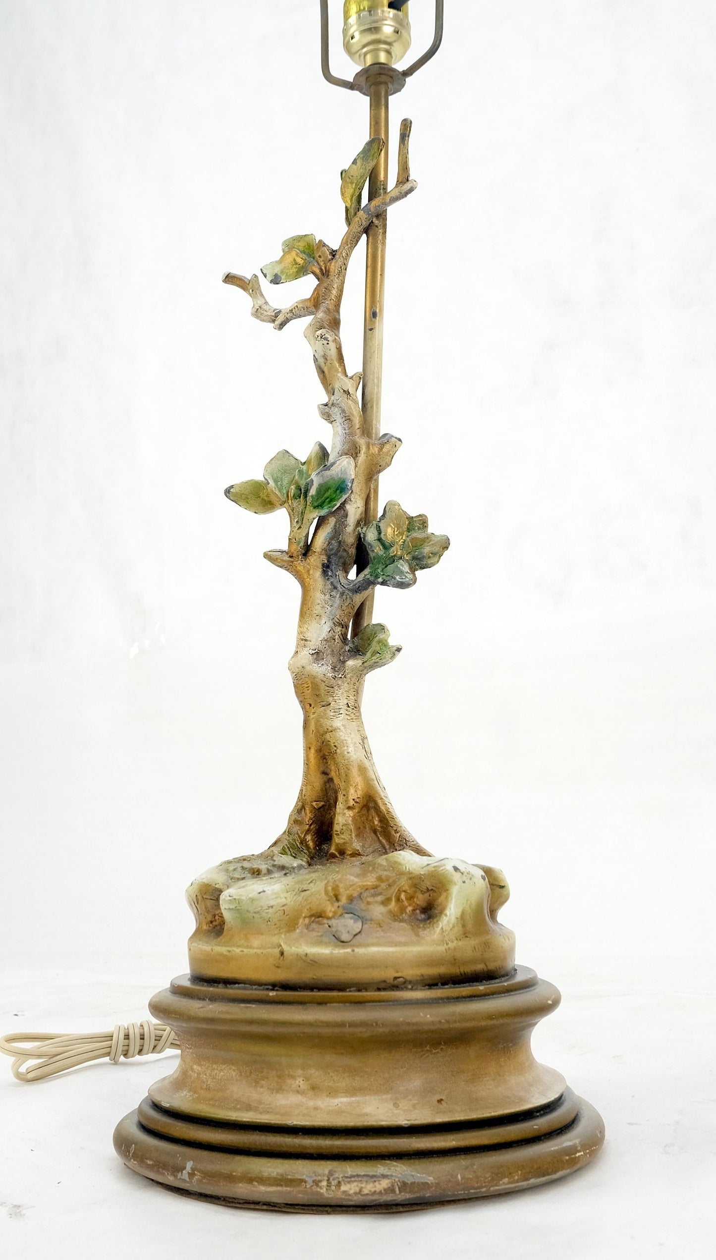 EstablishedLines Pair of Faux Twig Style Bases Decorative Table Lamps C1940s