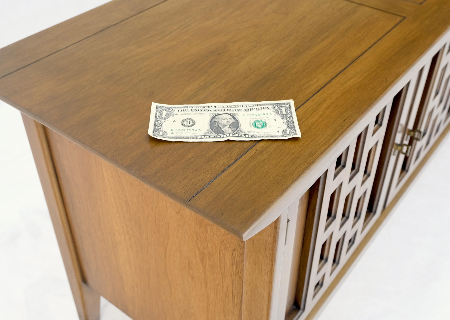 EstablishedLines Low 4 Door 2 Drawers Mid-Century Modern Credenza Light Walnut Finish Mint!