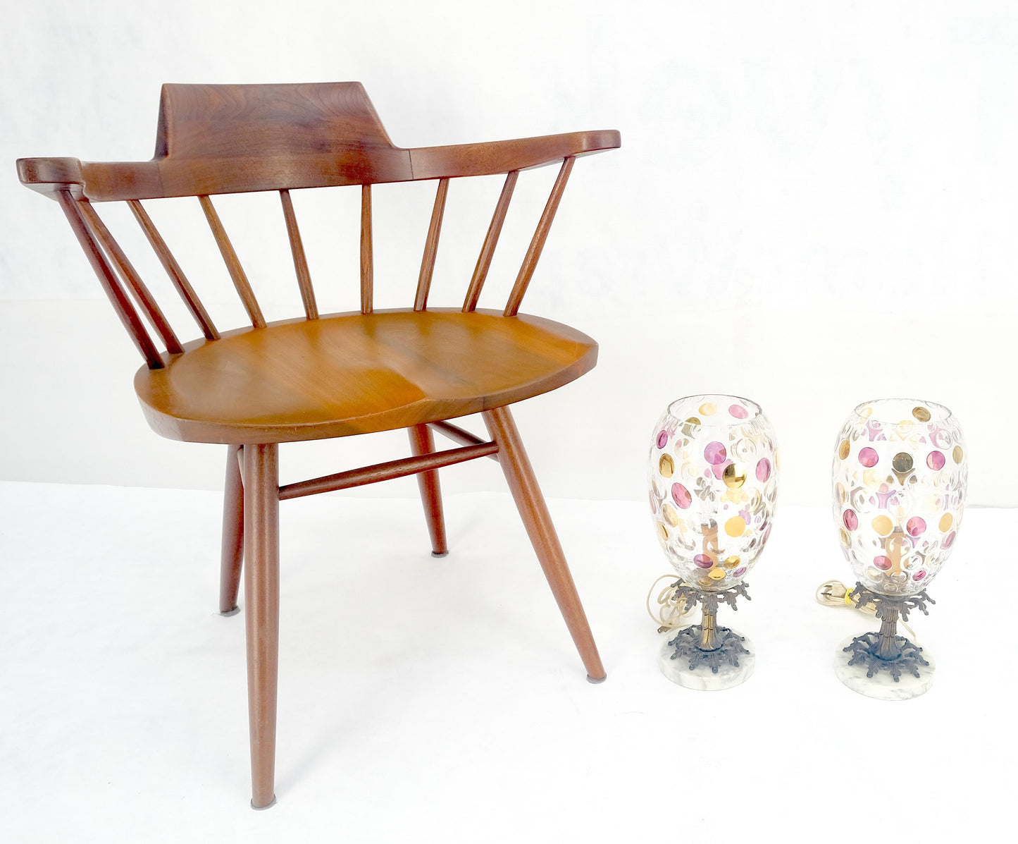 EstablishedLines Hollywood Regency Bohemian Glass Crystal Table Lamps
