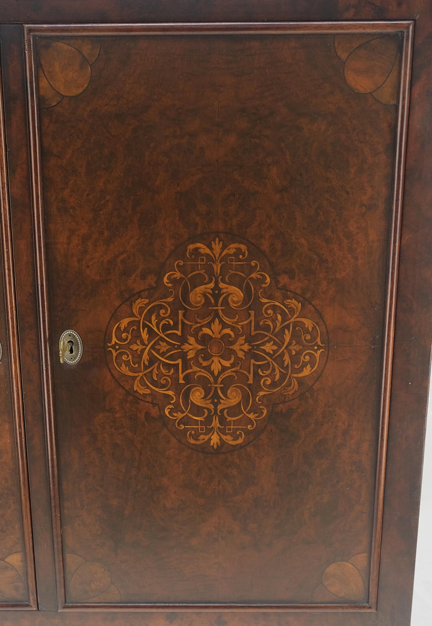 EstablishedLines Hoof Style Feet 6 Fitted Drawers Double Door Inlay Concave Cabinet Walnut MINT!