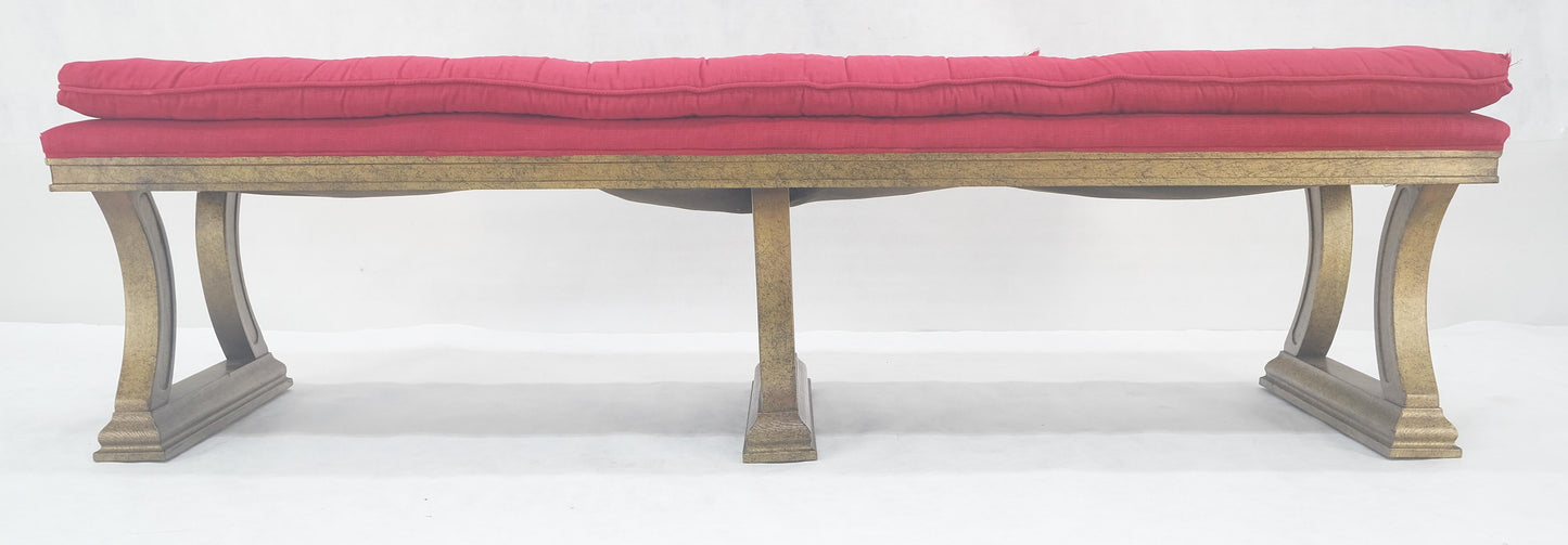 EstablishedLines c1970s Gold Splatter Metallic Style Finish Tufted Cushion Upholstery Bench Clean