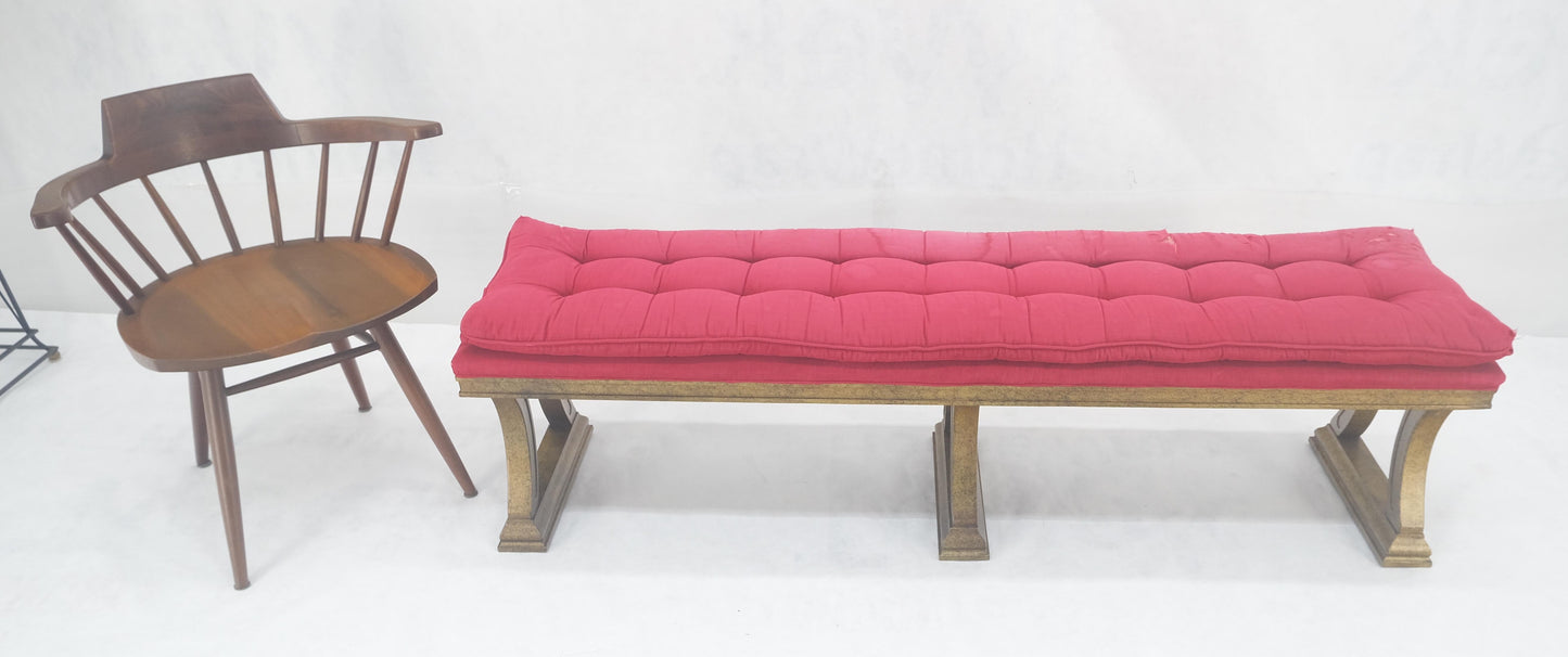 EstablishedLines c1970s Gold Splatter Metallic Style Finish Tufted Cushion Upholstery Bench Clean