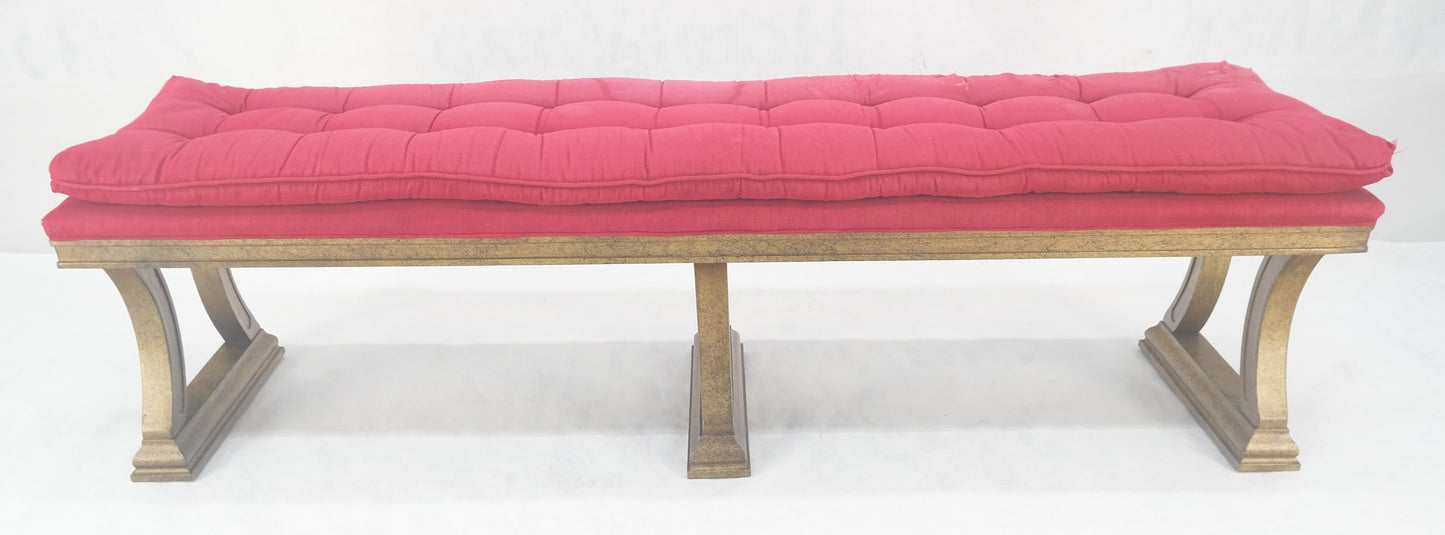 EstablishedLines c1970s Gold Splatter Metallic Style Finish Tufted Cushion Upholstery Bench Clean