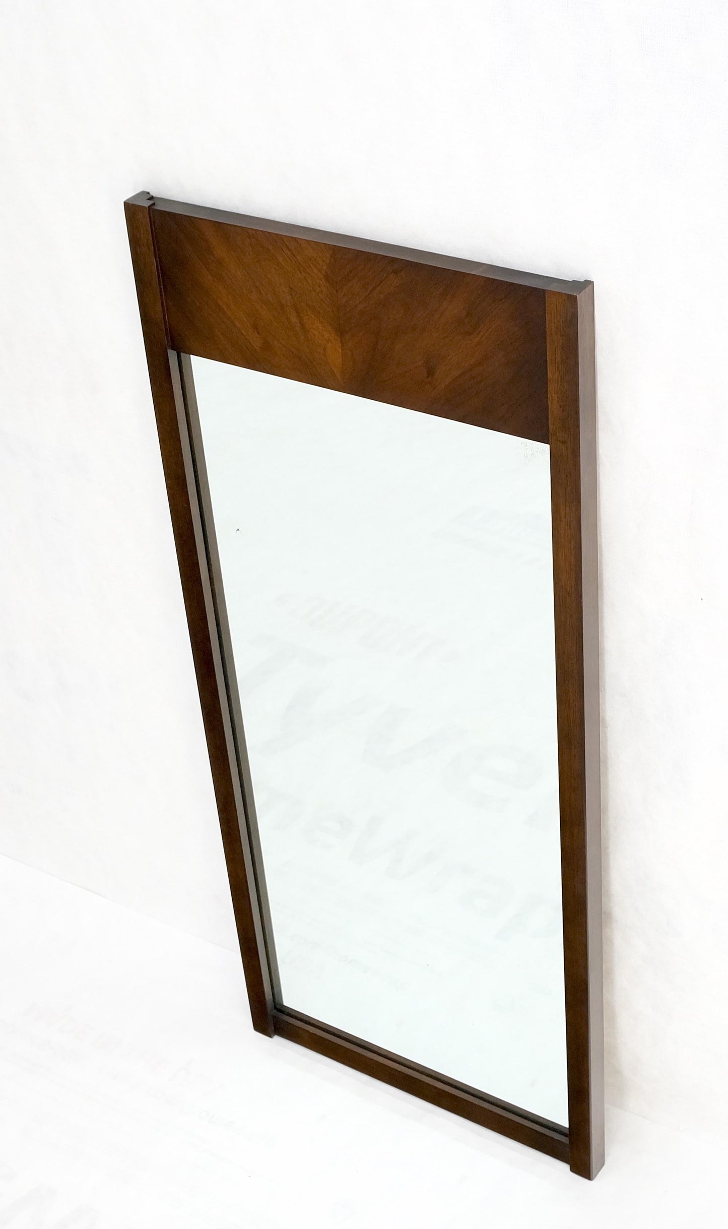 EstablishedLines Mid-Century Modern Walnut Hanging Wall Mirror