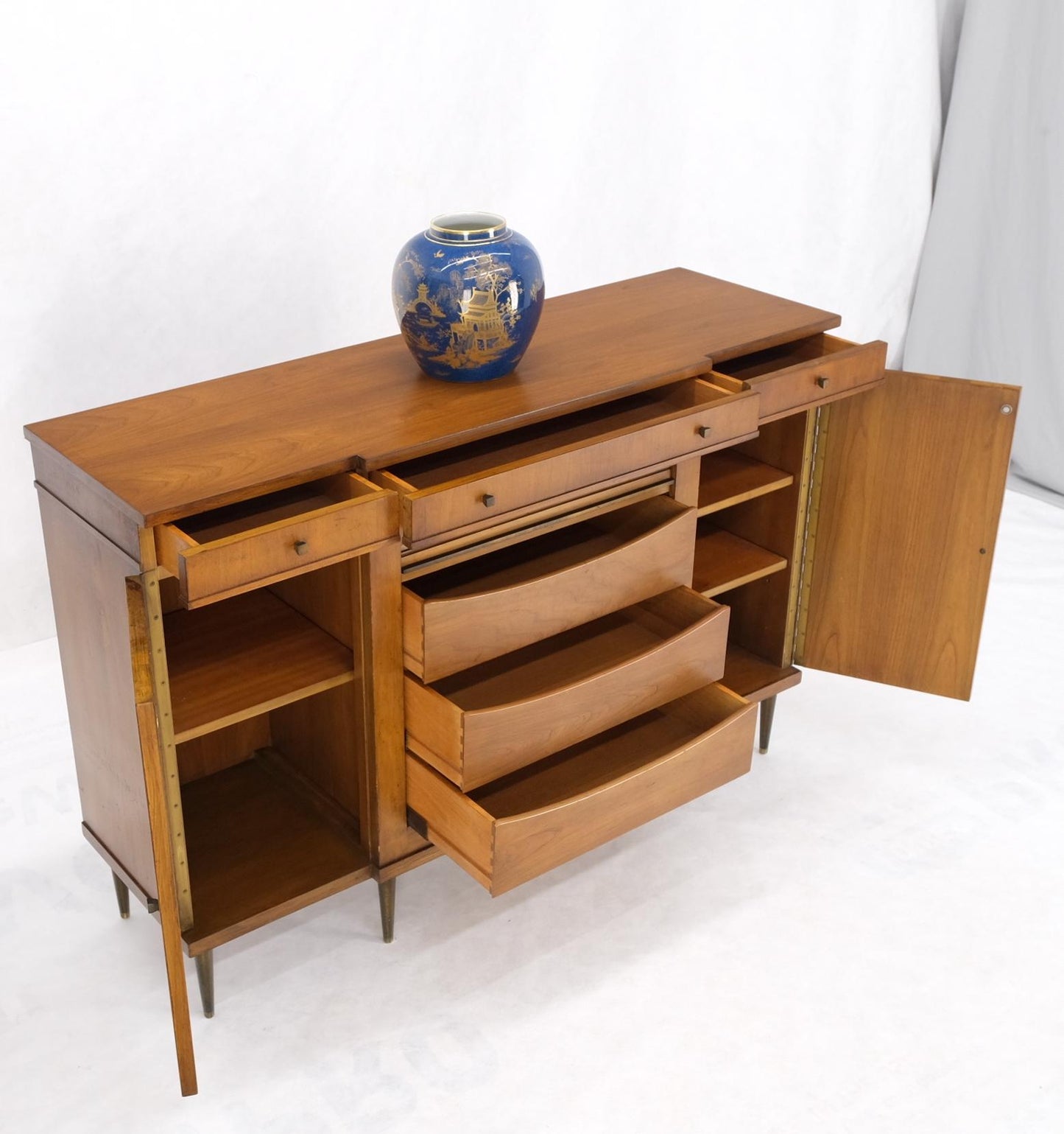 EstablishedLines Widdicomb Tambour Doors Compartment Console Server Credenza Cabinet Sideboard