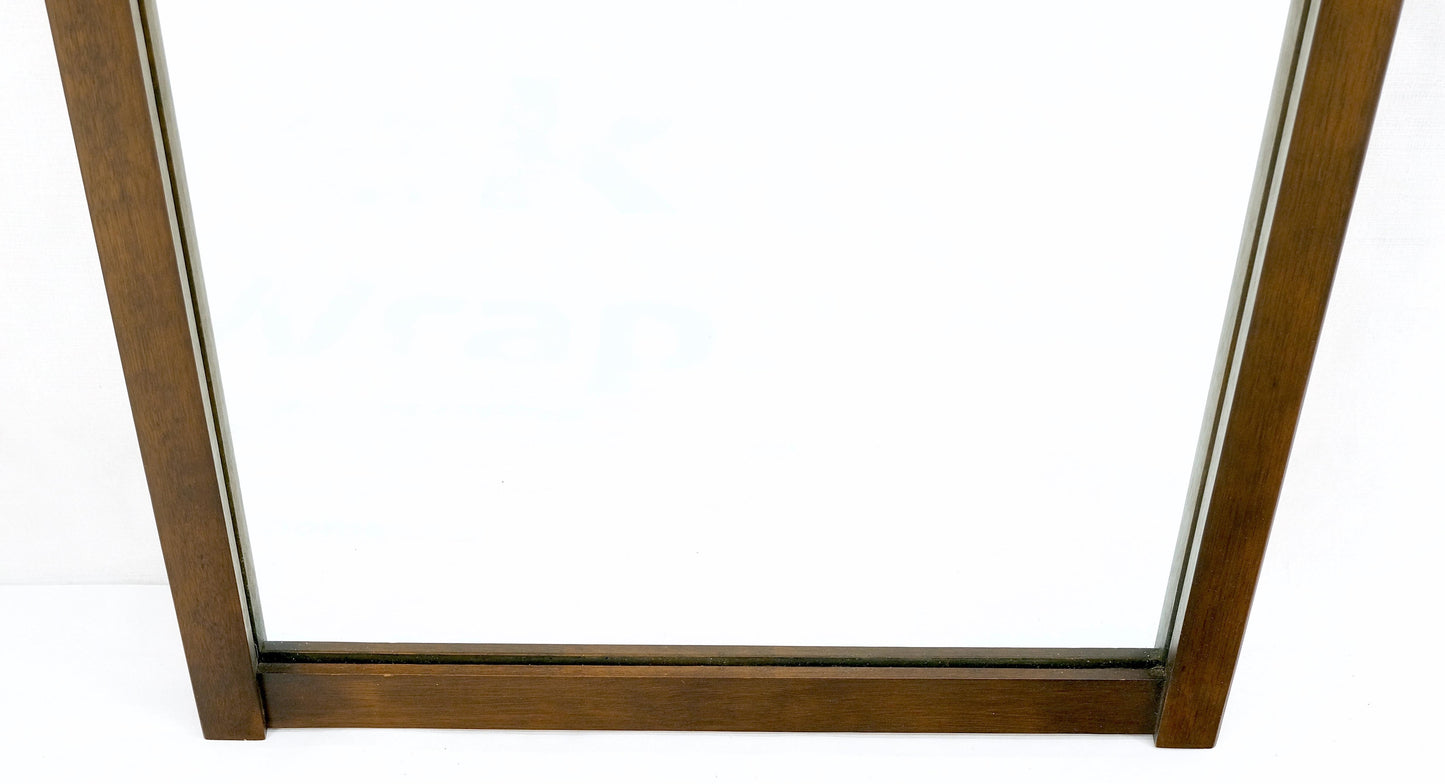 EstablishedLines Mid-Century Modern Walnut Hanging Wall Mirror