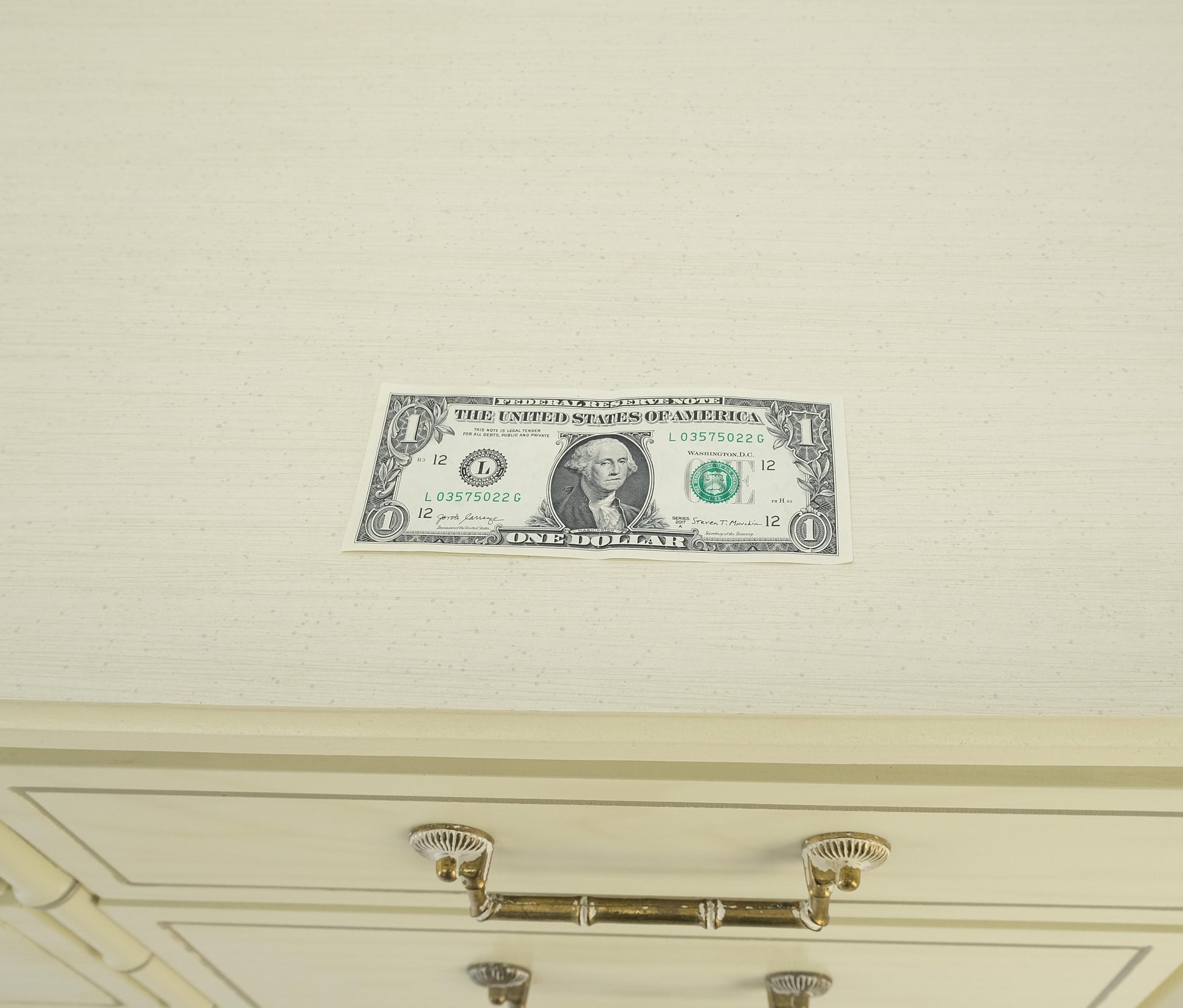 EstablishedLines Faux Bamboo Beige White Lacquer 9 Drawers 65" Wide Dresser Credenza MINT!