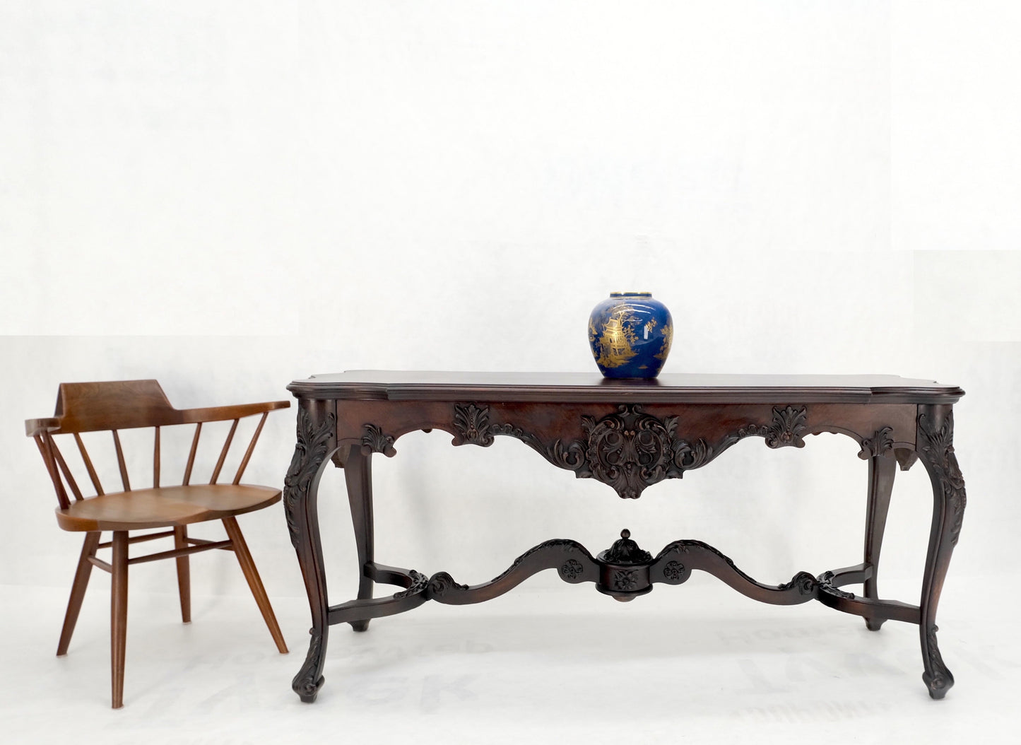 EstablishedLines Carved Mahogany Regency Style Console Sofa Hall Table Mint!