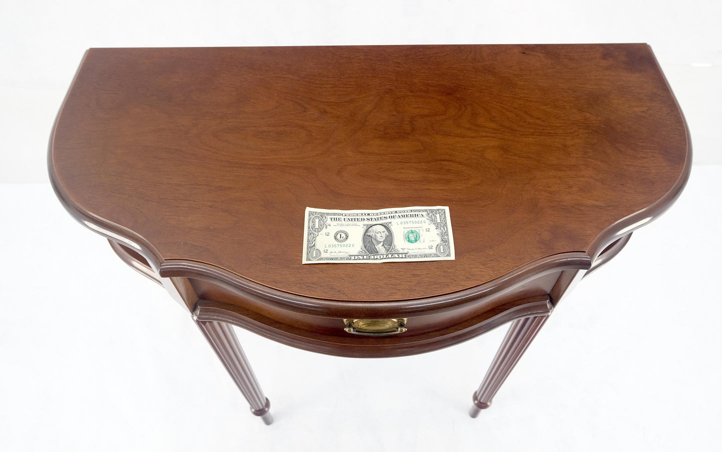 EstablishedLines Demi Lune One Drawer Mahogany Console Entry Hall Table MINT