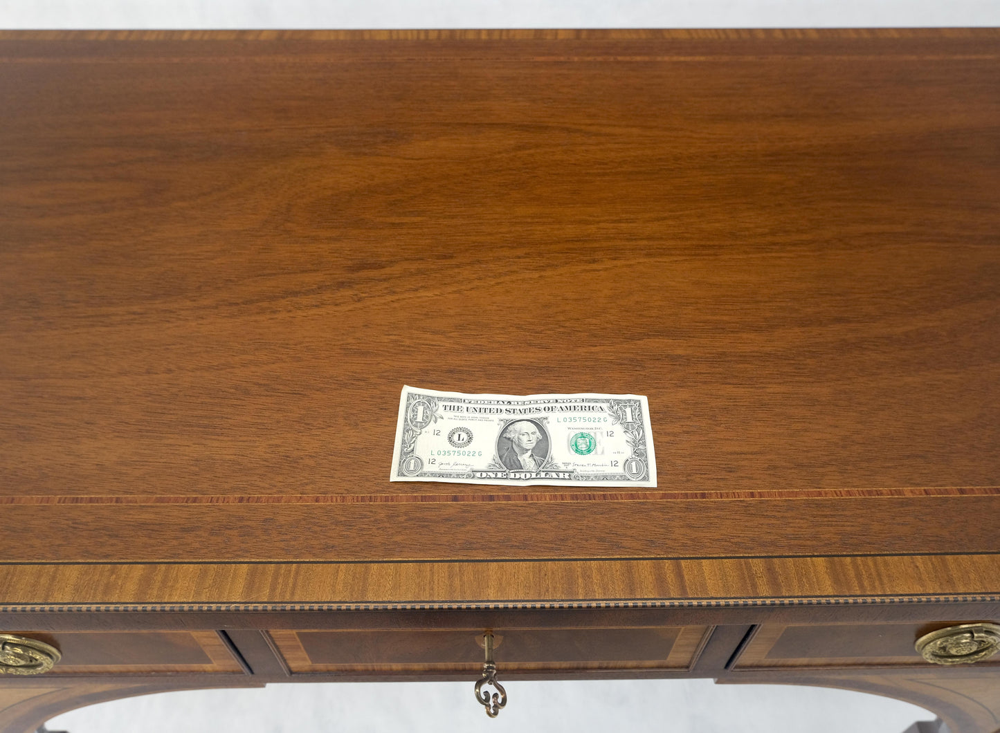 EstablishedLines Baker Mahogany Banded Top Hepplewhite Brass Castors Tapered Legs Sideboard MINT