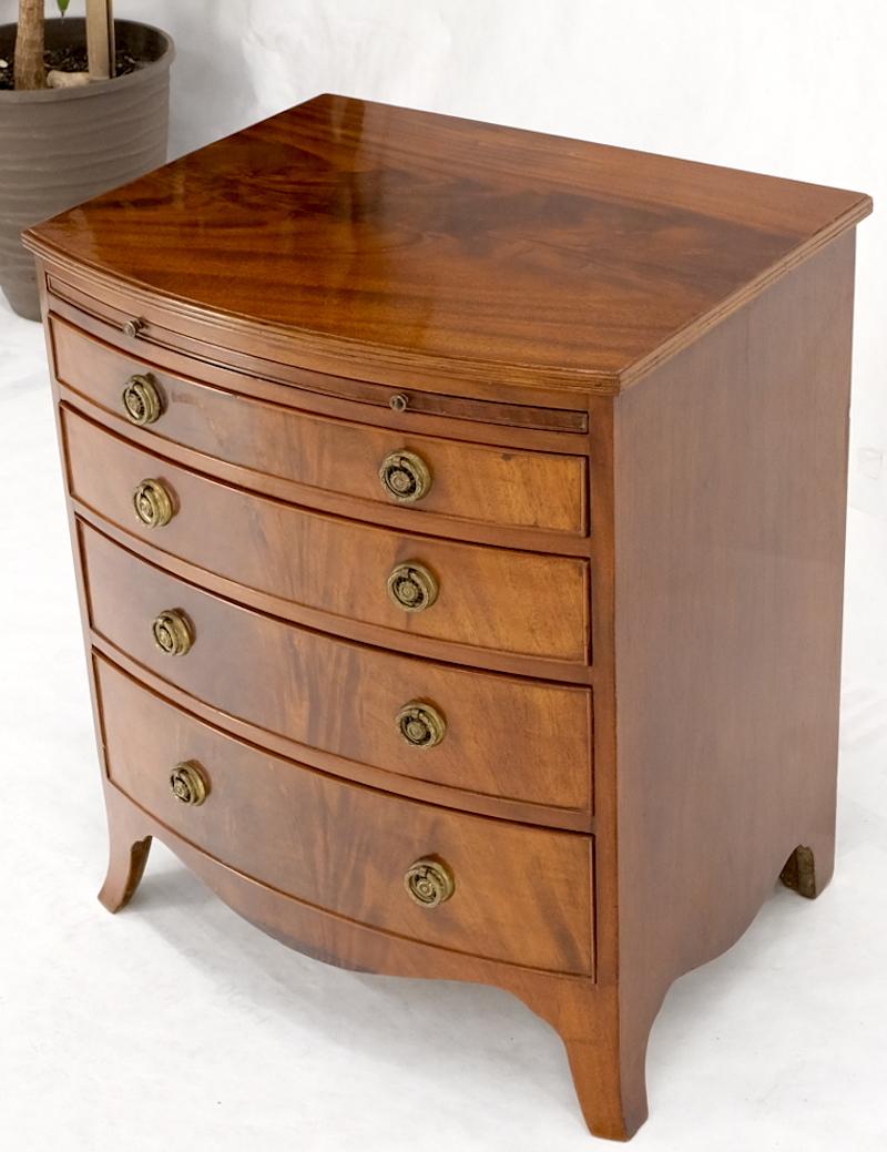 EstablishedLines Antique 19th Century 4 Drawers Pull Out Tray Flame Mahogany Bachelor Chest Brass
