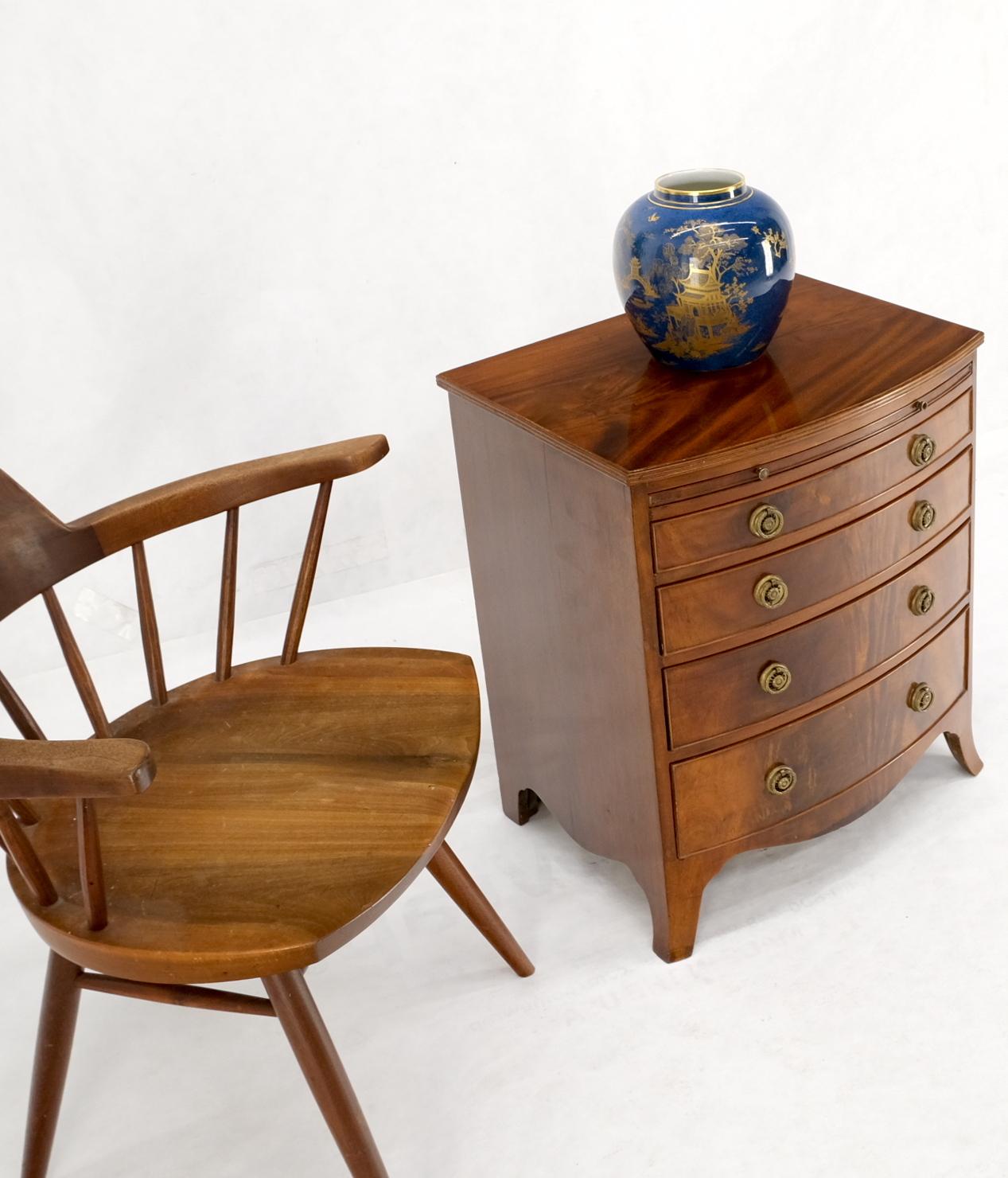 EstablishedLines Antique 19th Century 4 Drawers Pull Out Tray Flame Mahogany Bachelor Chest Brass