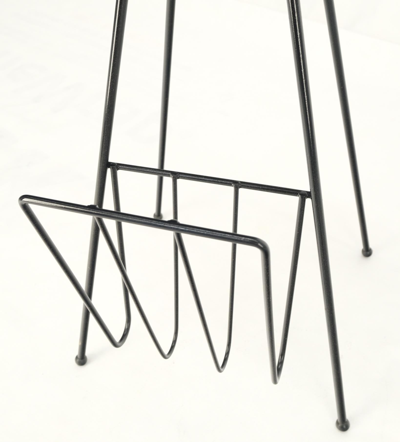 EstablishedLines Mid-Century Modern Ceramic Ashtray on Wire Legs Magazine Rack Stand