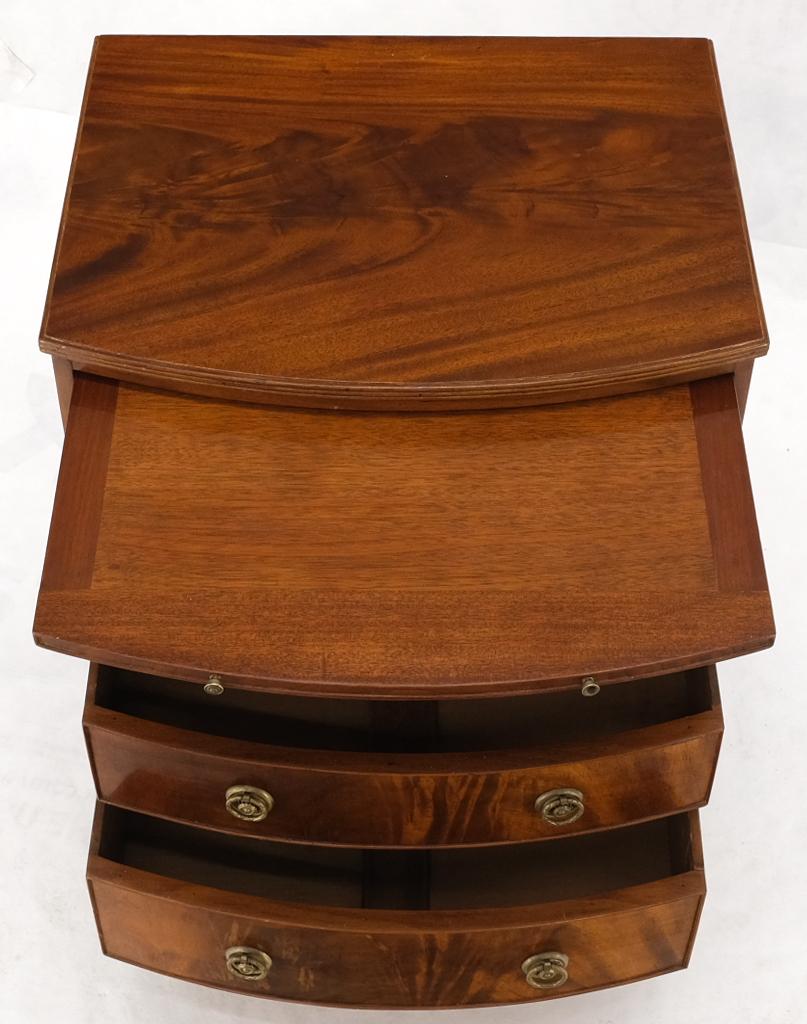 EstablishedLines Antique 19th Century 4 Drawers Pull Out Tray Flame Mahogany Bachelor Chest Brass