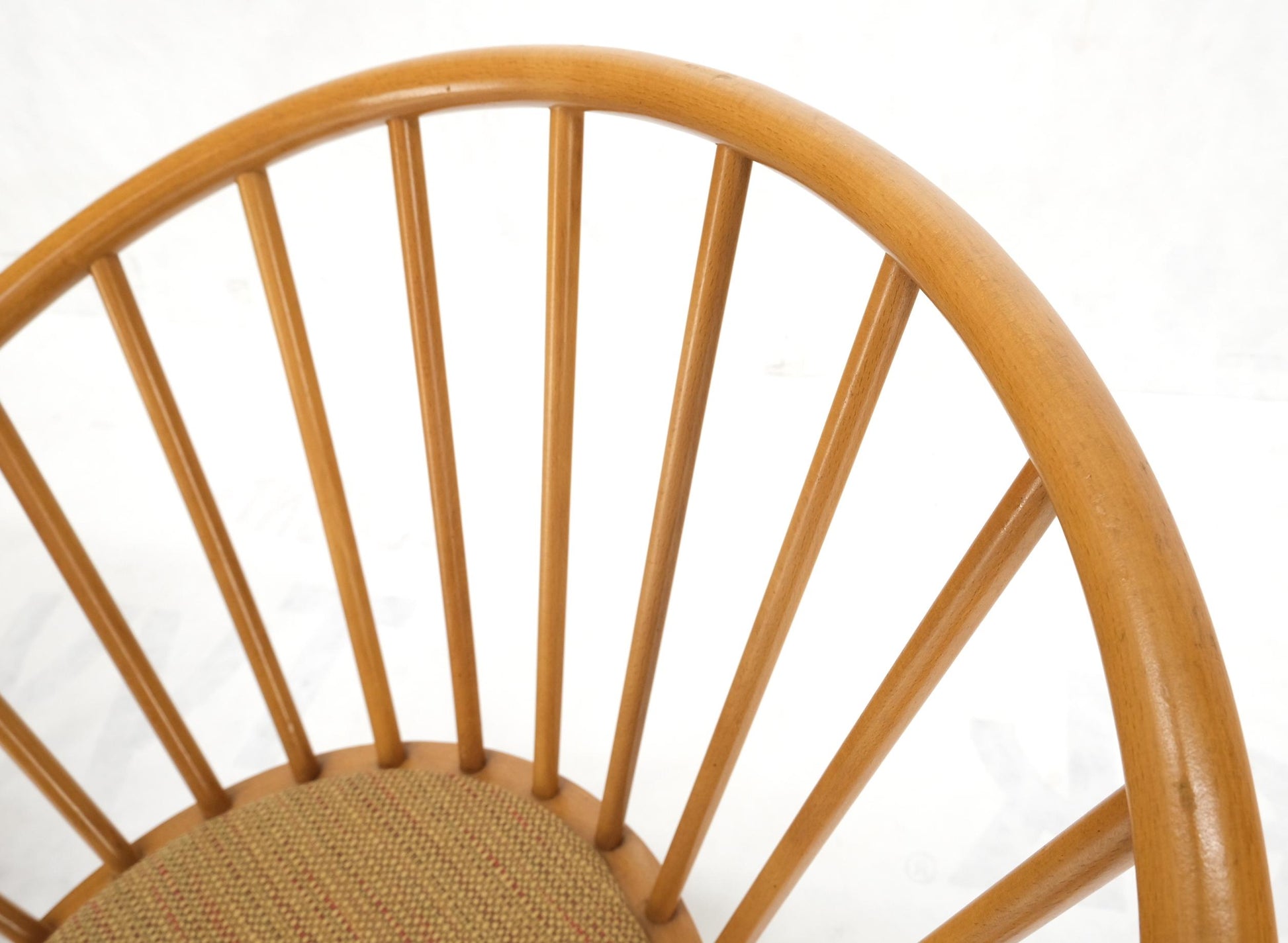 EstablishedLines Pair of Japanese Mid Century Modern Akita Mokko Fan Barrel Back Lounge Chairs