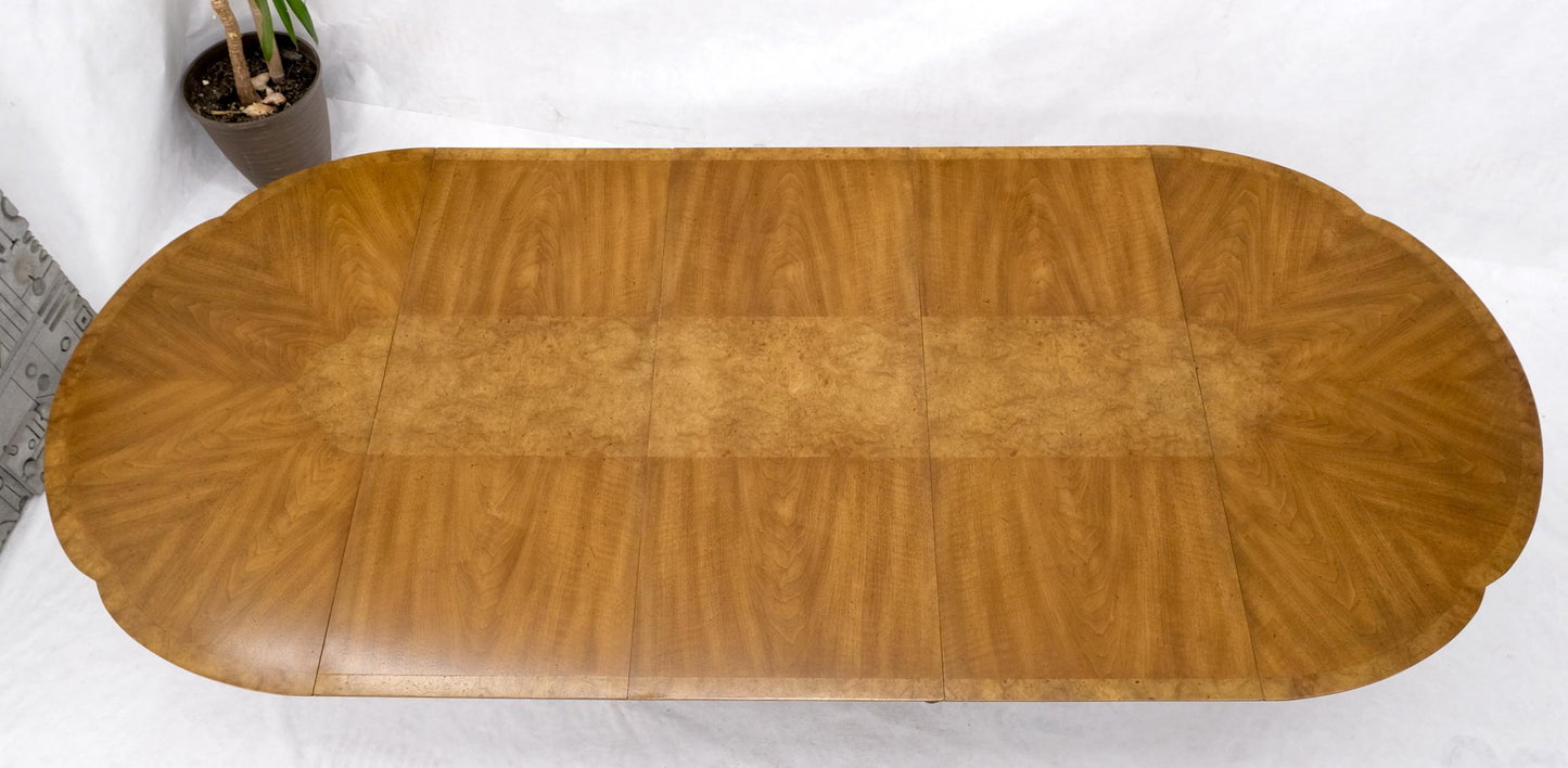 EstablishedLines Round Clove Shape Burl Walnut Dining Conference Table w/ 3 Extension Leaves