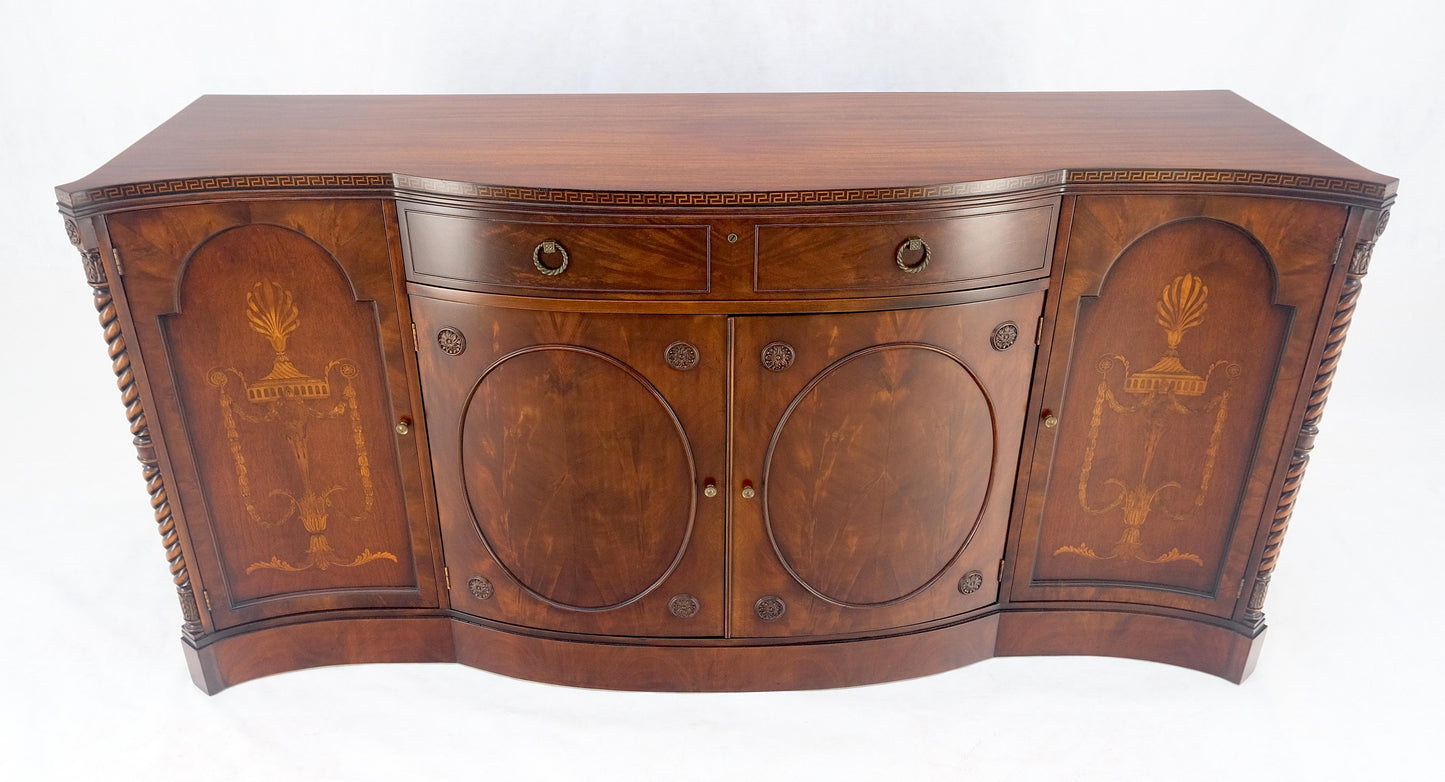 EstablishedLines Very Fine Inlayed Serpentine Front Mahogany Sideboard Cabinet Credenza MINT!