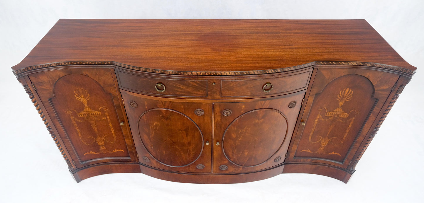 EstablishedLines Very Fine Inlayed Serpentine Front Mahogany Sideboard Cabinet Credenza MINT!