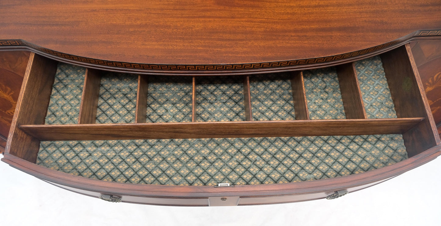 EstablishedLines Very Fine Inlayed Serpentine Front Mahogany Sideboard Cabinet Credenza MINT!