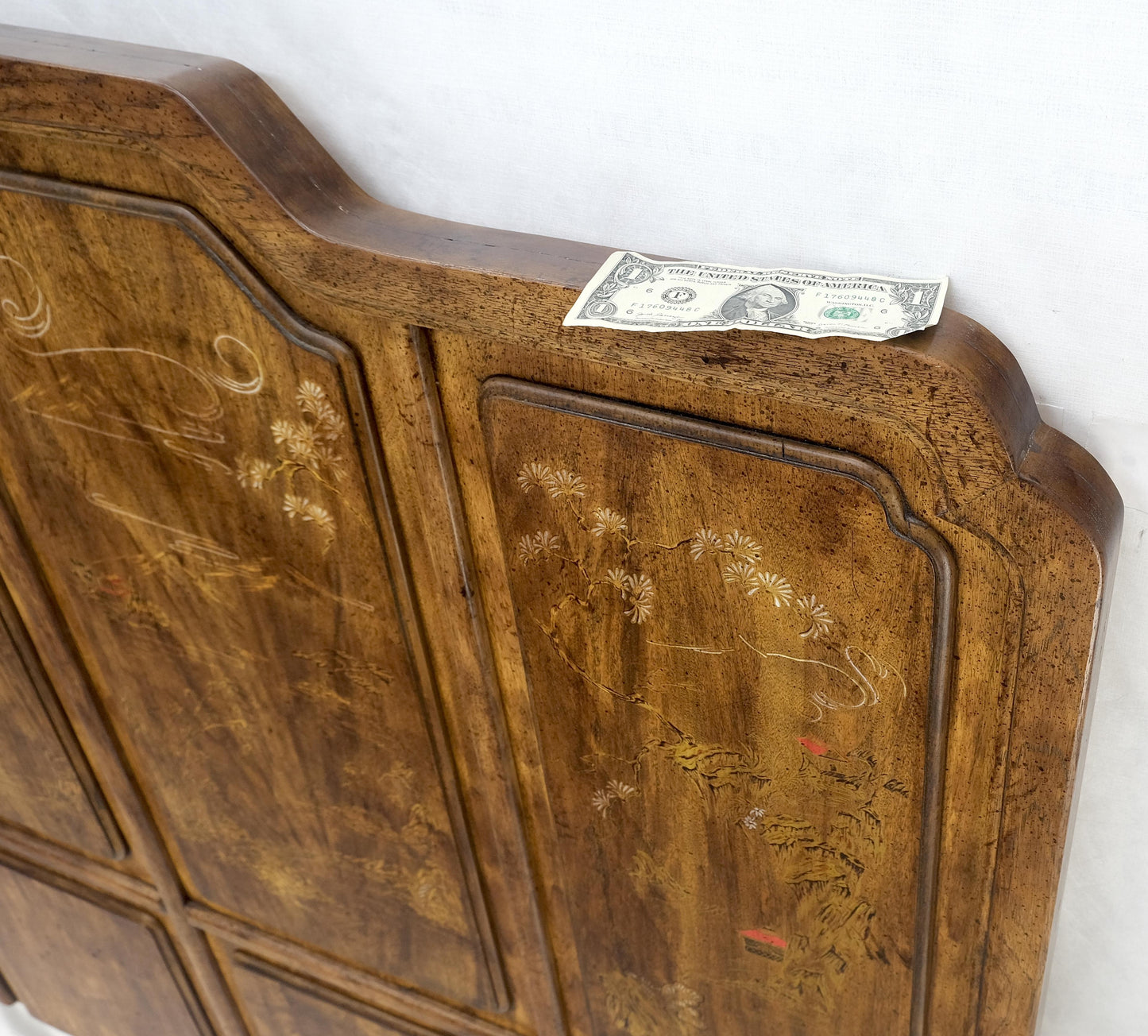EstablishedLines American of Martinsville Painted Decorated Queen Size 68" Tall Headboard Bed MNT