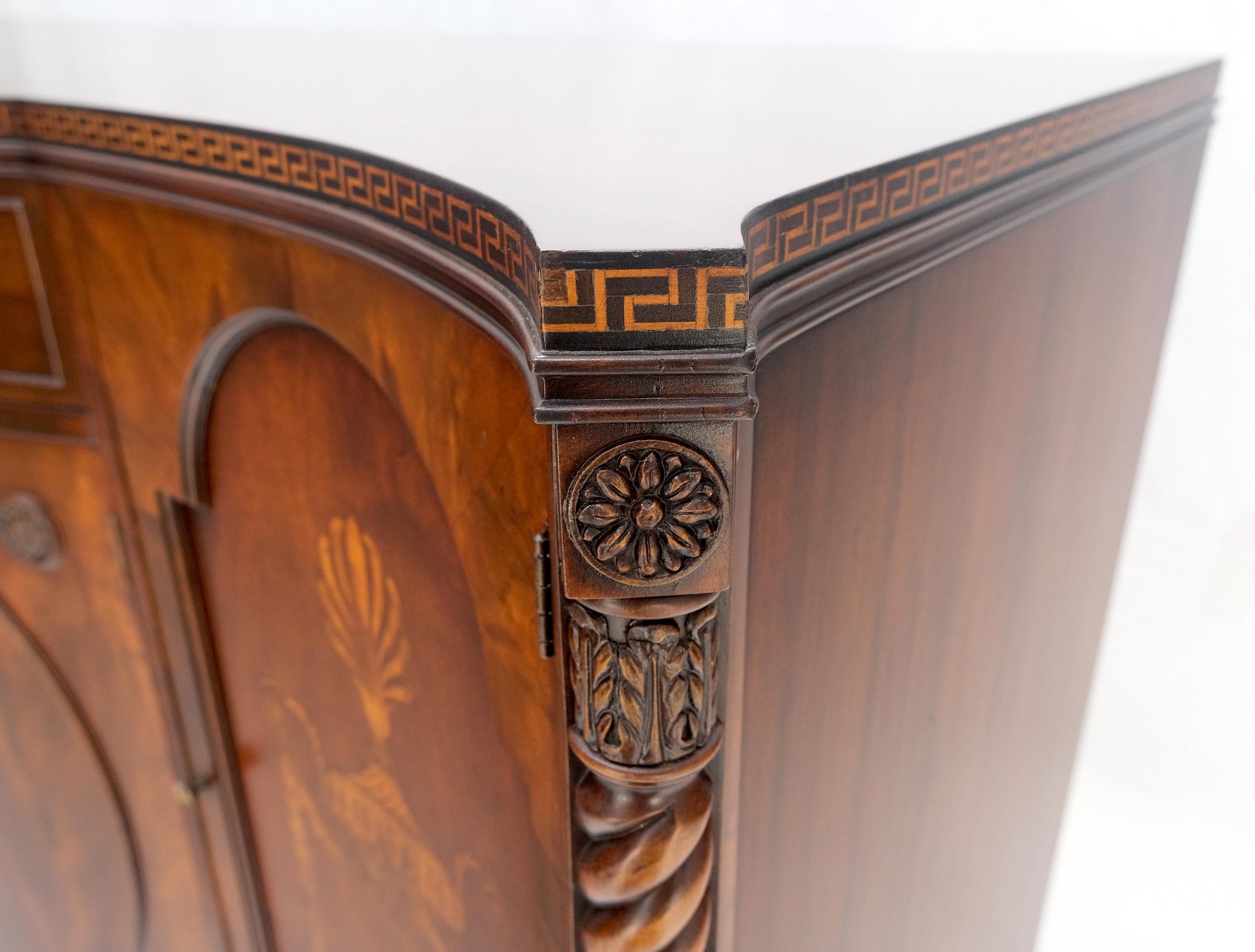 EstablishedLines Very Fine Inlayed Serpentine Front Mahogany Sideboard Cabinet Credenza MINT!